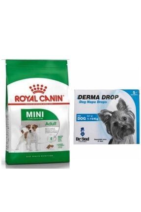 Mini Adult Köpek Maması 4 kg + Derma Drop 5x1 gr royalcaninminiadult4kg