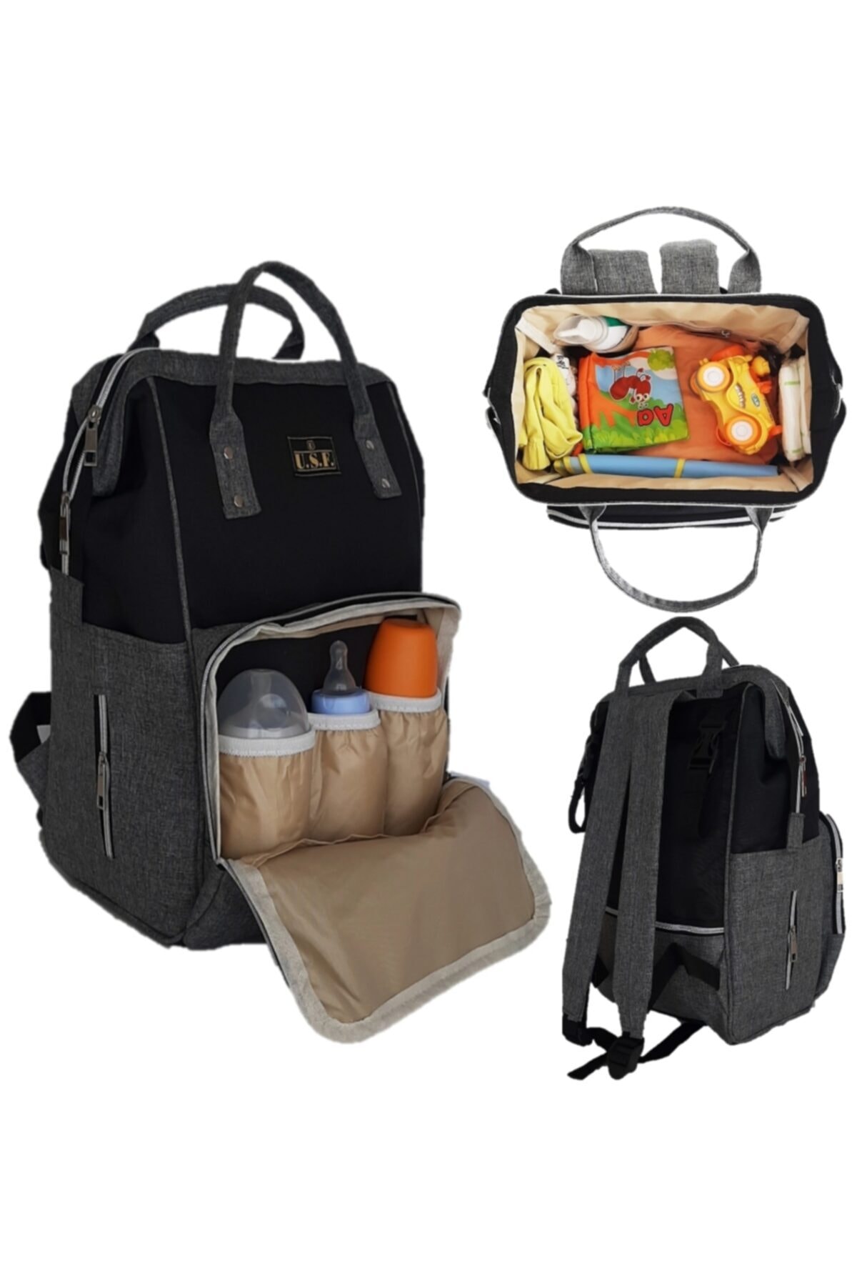 USF Portbebe Ana Kucağı Puset Bebek Taşıma + Anne Bebek Bakım Çantası fotoğrafı 2 (önizleme)