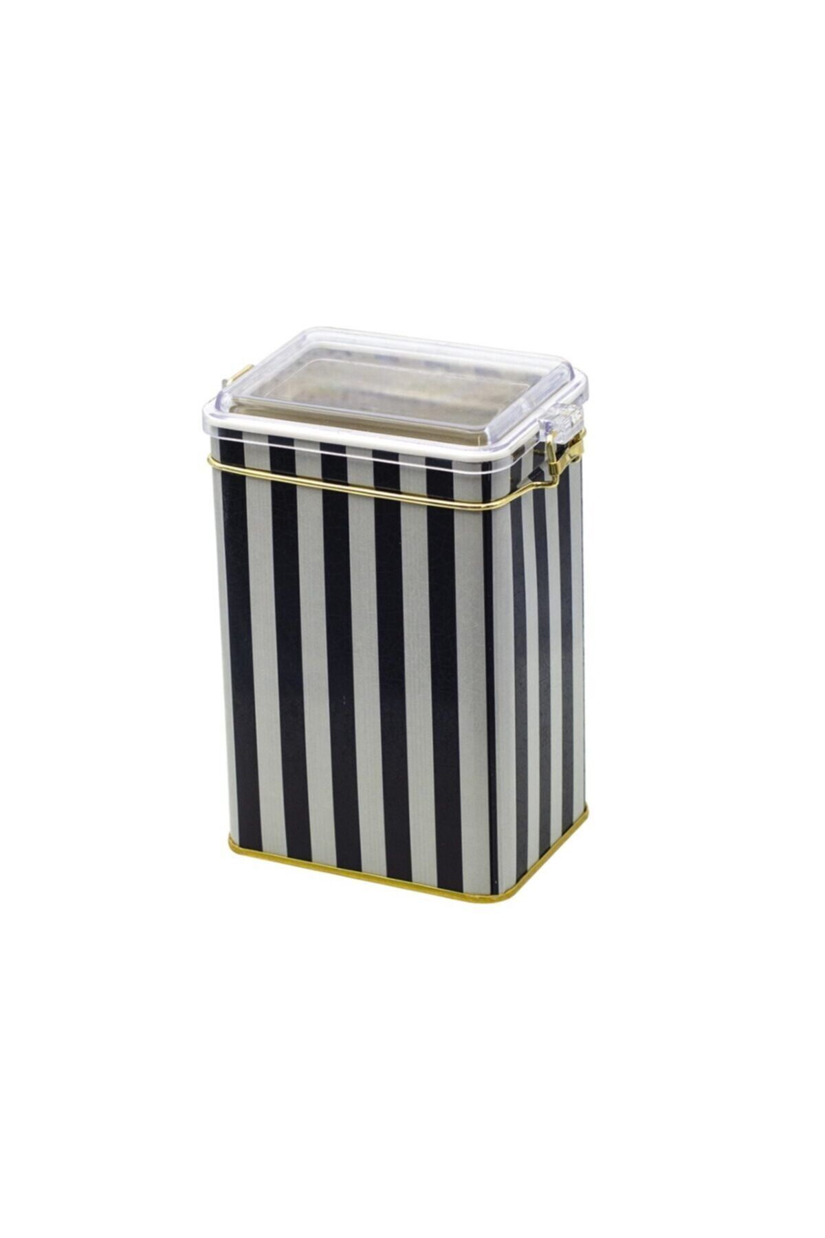 EVLE-Ef043-l8 Line Black (DİKEY) Patterned Rectangular Metal Storage Container 8x10 Cm 1