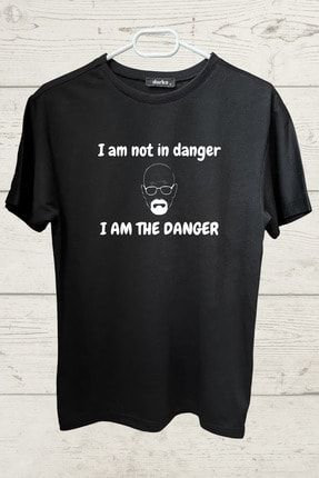 Unisex Siyah Breaking Bad Heisenberg I Am The Danger Tasarımlı Tişört DRKT1007