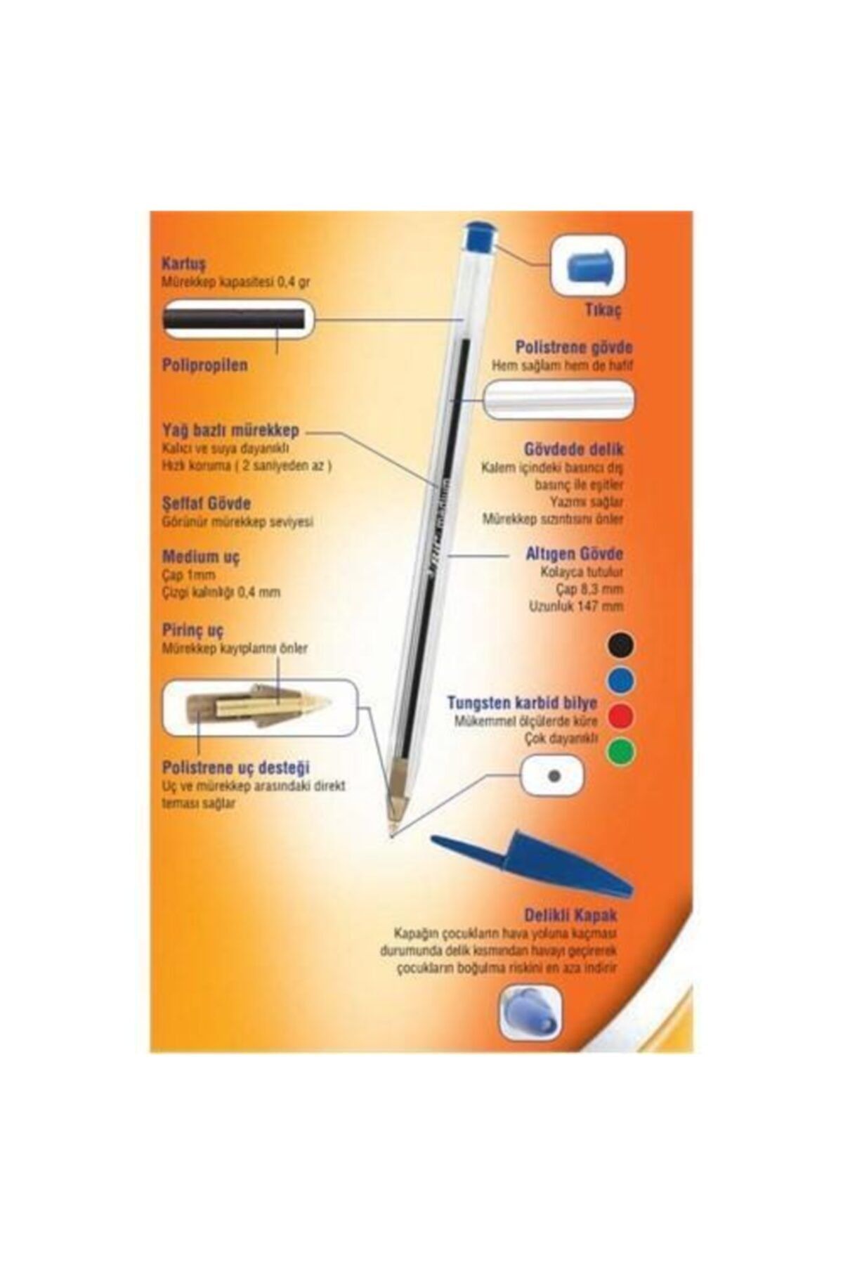 Bic-كريستال أصلي متوسط - 10 أقلام حبر جاف 2