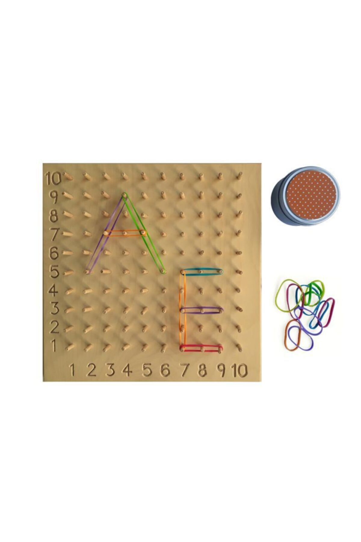 Ankebut Sayılar Geometrik Şekiller Ile Lastik Ve Pim Geçirme Montessori Oyunu fotoğrafı 2 (önizleme)