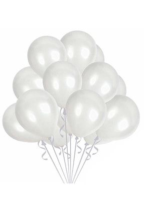 25 adet Metalik Sedefli Parlak Beyaz Balon (Helyumla Uçan) PS12349034PD-1
