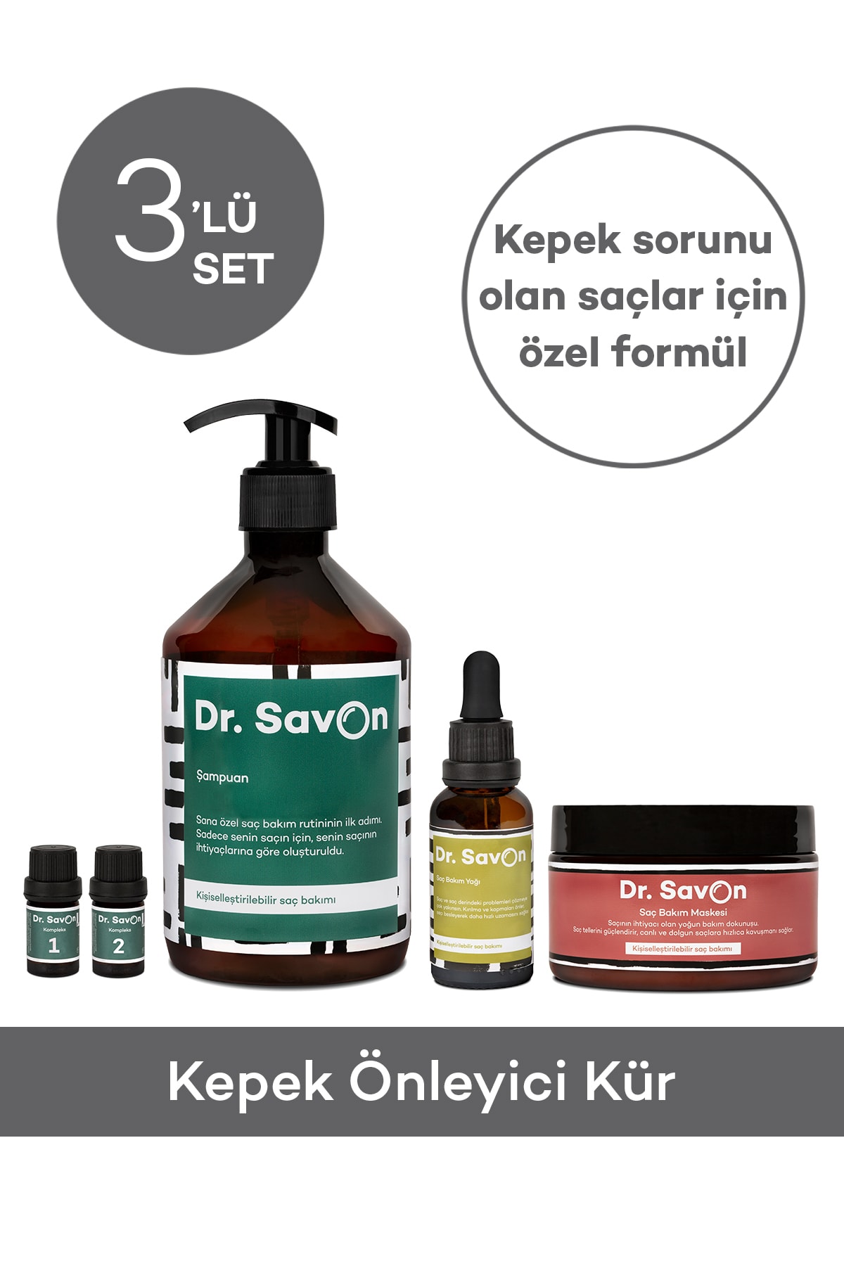 Dr. Savon Kepek Önleyici Kür 3'lü Set — 360.004