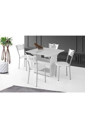 Izmir Katlanır Mutfak Masası Ve 4 Sandalye 80x90cm Beyaz 2312332