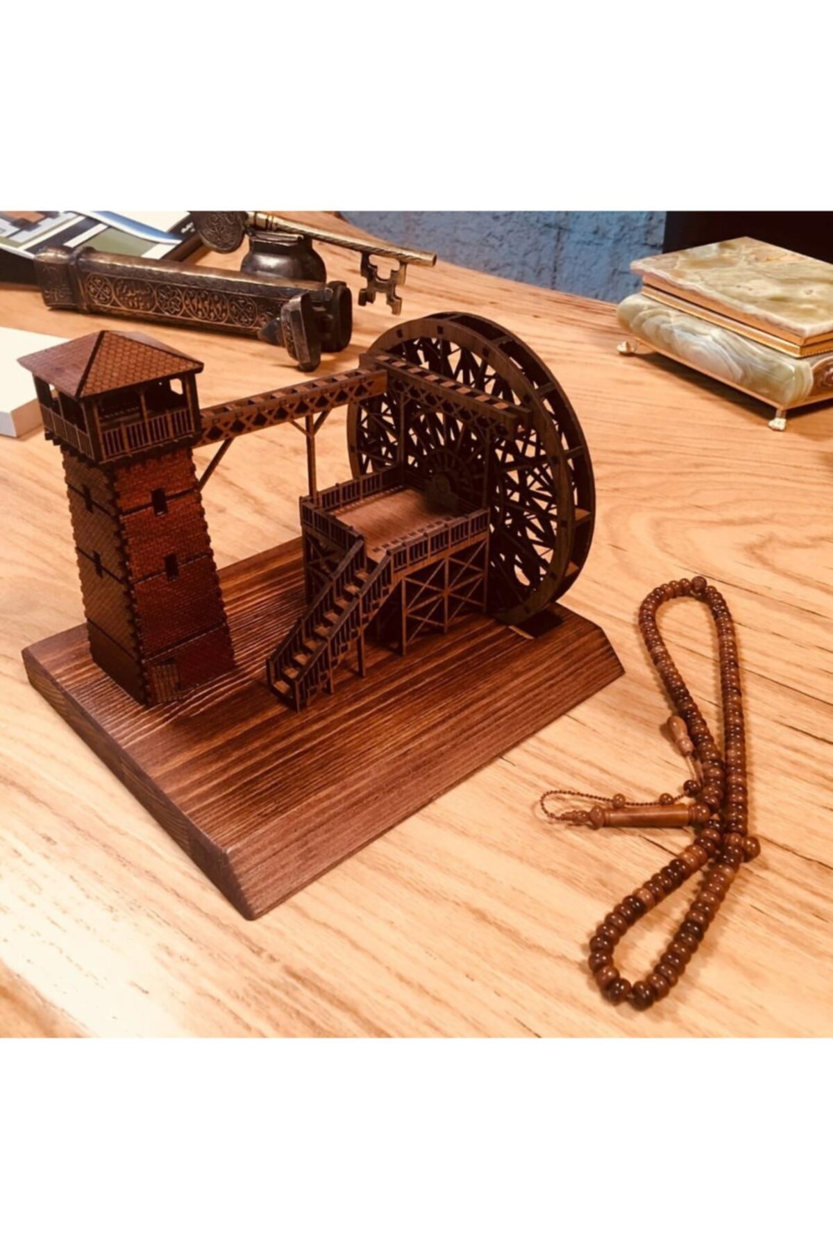 Dekoratif Ahşap Su Değirmeni Maketi Biblo — Görsel 4, Amorf Design