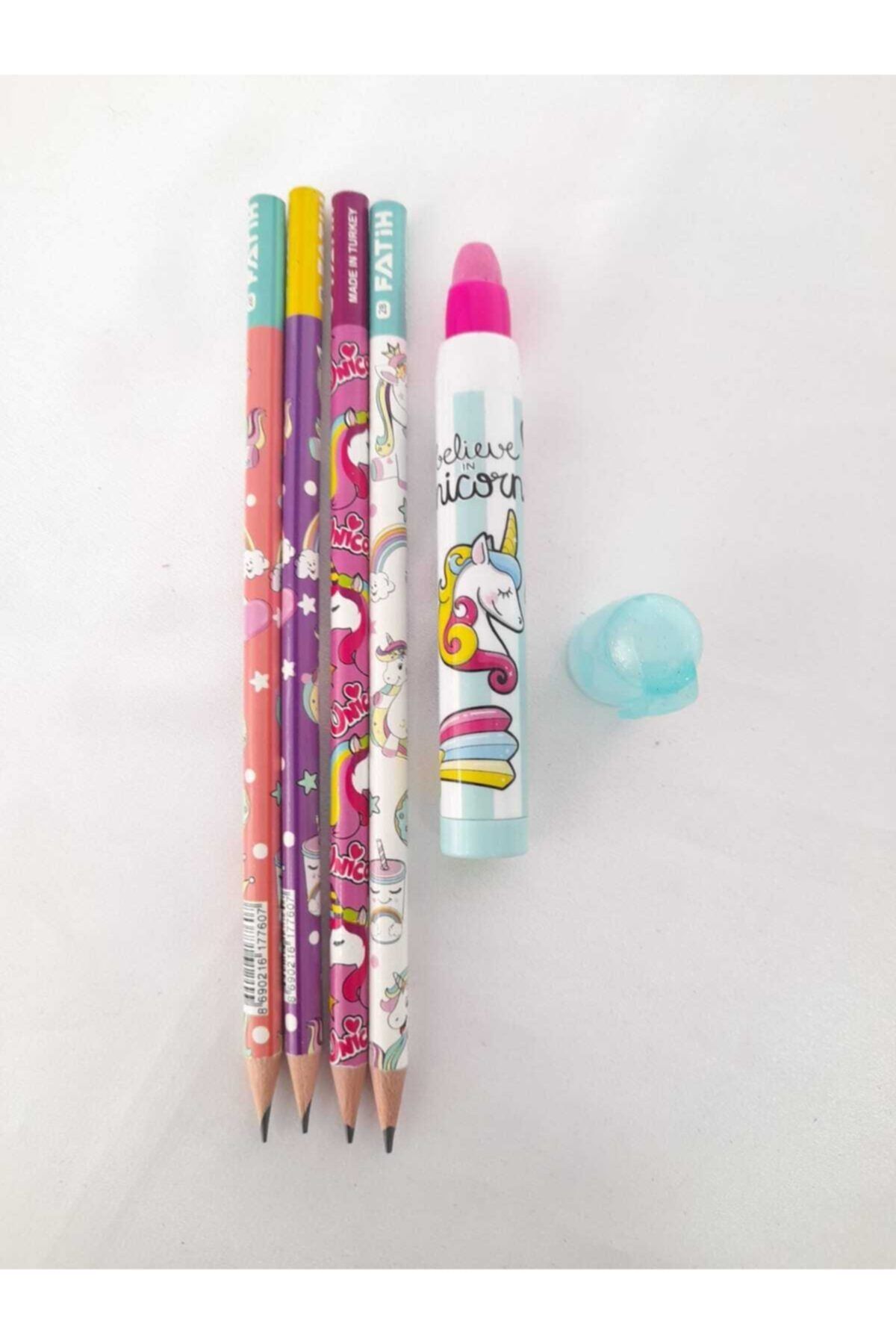 Fatih-4 Pieces Unicorn Pencil Eraser Set 1