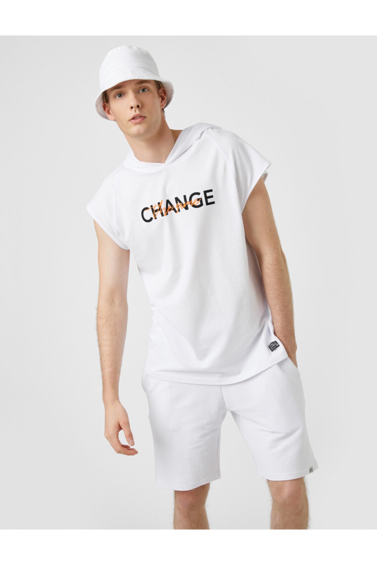 تیشرت مردانه سفید کوتون | 1YAM13711HK اورجینال - تصویر 2