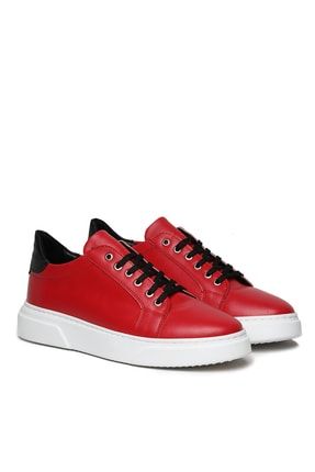 Kırmızı Siyah Erkek Ortopedik Spor Sneaker Ayakkabı Ahm.1113