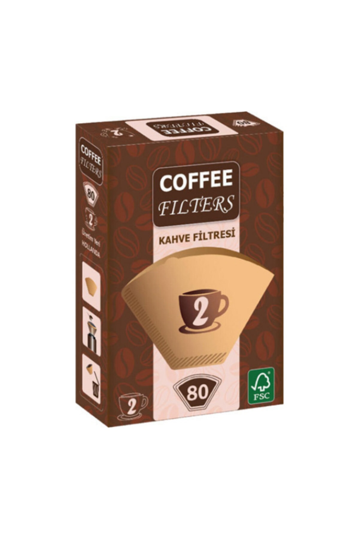 Coffee Filters Filtre Kahve Kağıdı 1/2 2 Numara 2x80'lı Paket Toplam 160 Adet