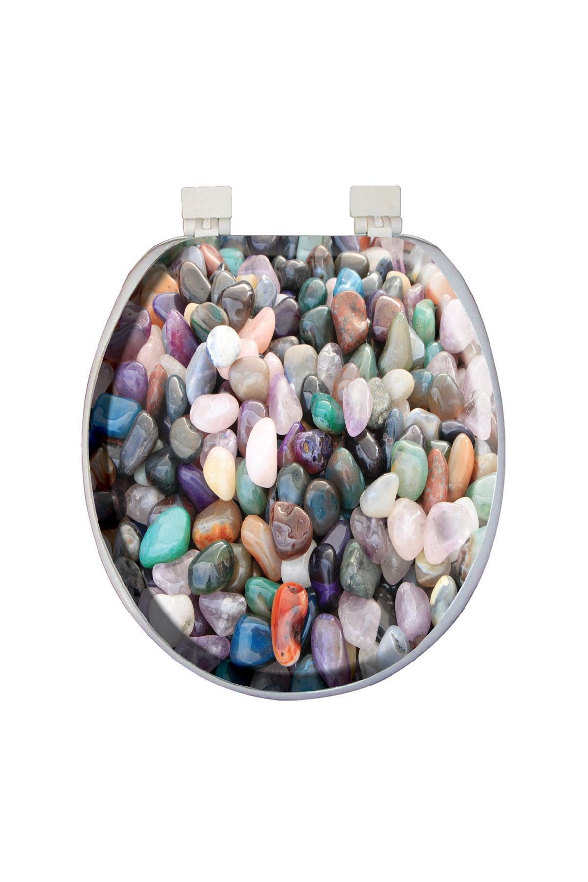 Softy Classic Yumuşak Desenli Klozet Kapağı Çakıl Taşı Desen