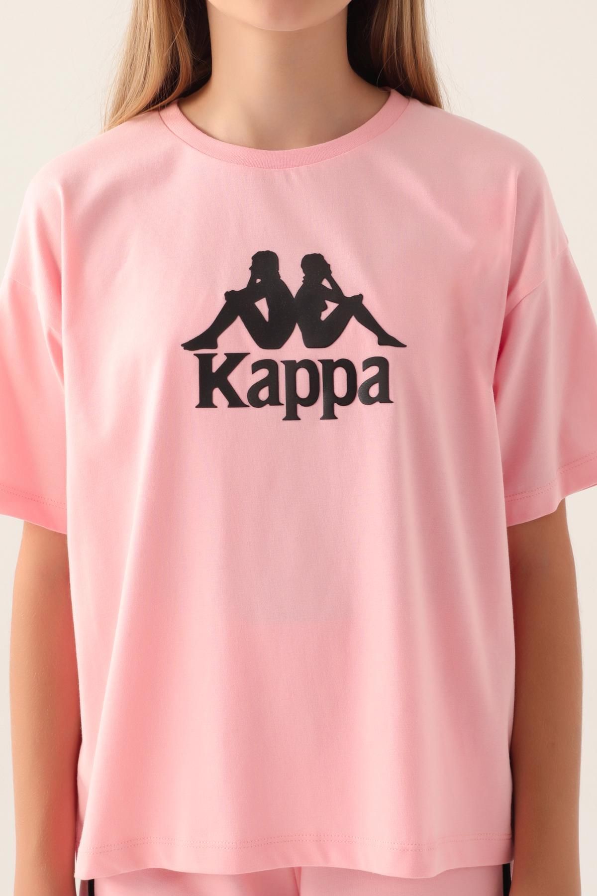 Kappa-Authentic Carson Girl's Light Pink Regular Fit T-Shirt 4