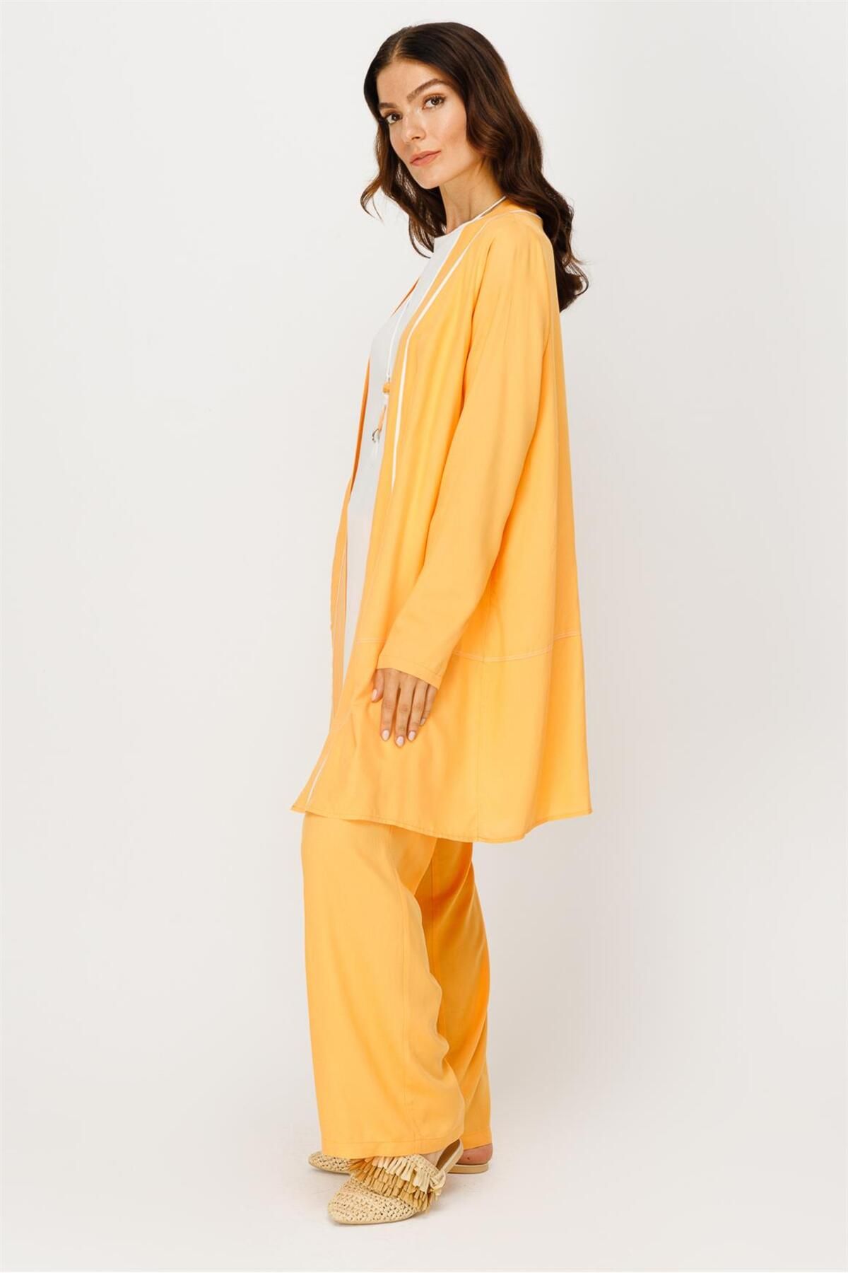 Esswaap-Mango Comfortable Fabric Jacket and Pants Set with Tunic 5