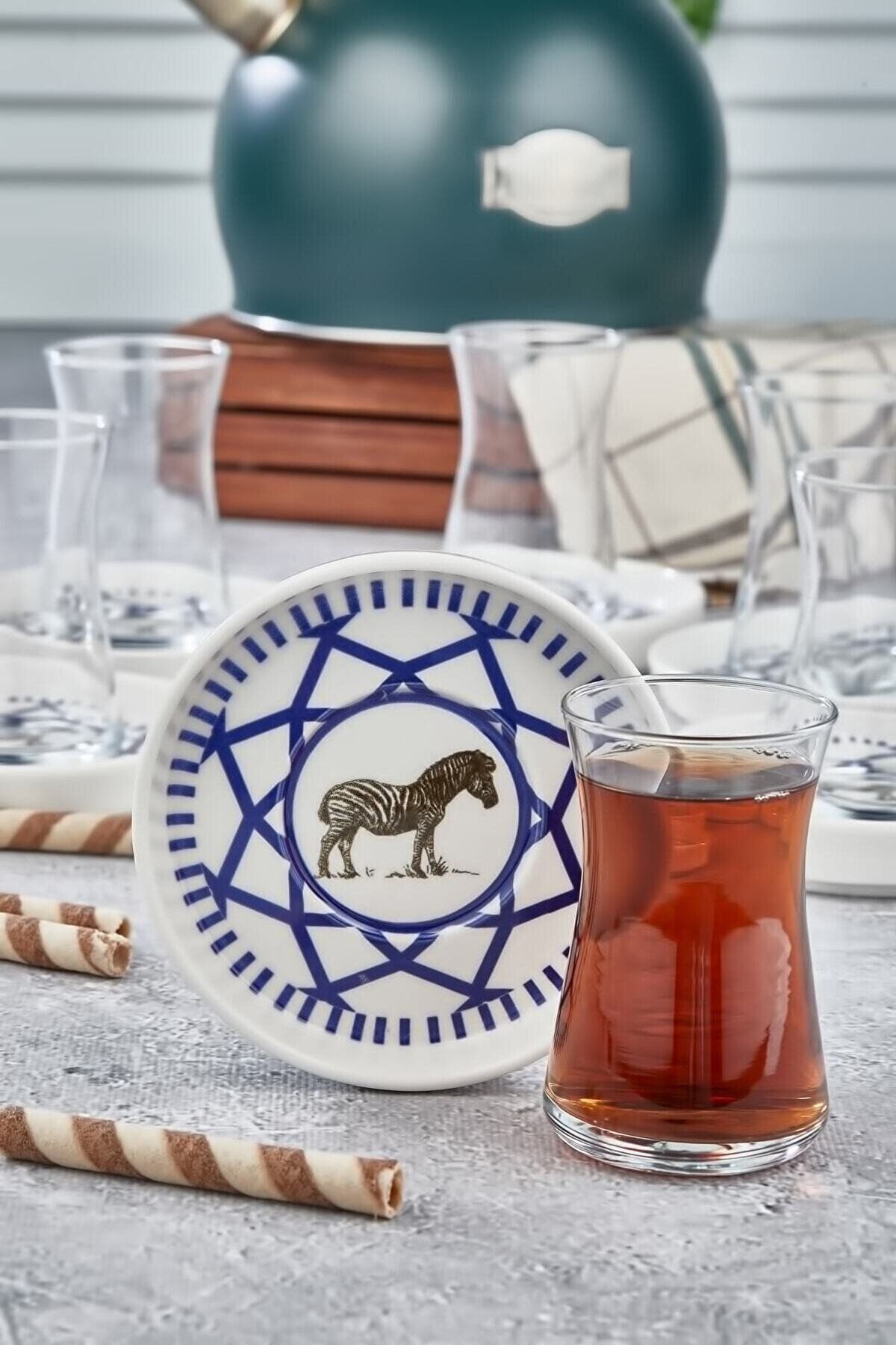COOKCASE-طقم شاي سفاري مكون من 12 قطعة من طبق بورسلين 2