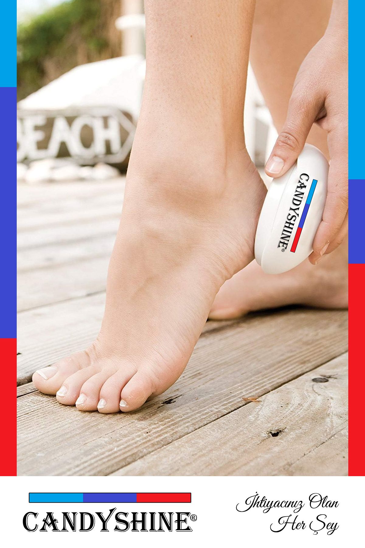 CandyShine-® Practical Ergonomic Foot Heel File Grater Dead Skin and Callus Remover Pad with Egg Retouching Sanding 3