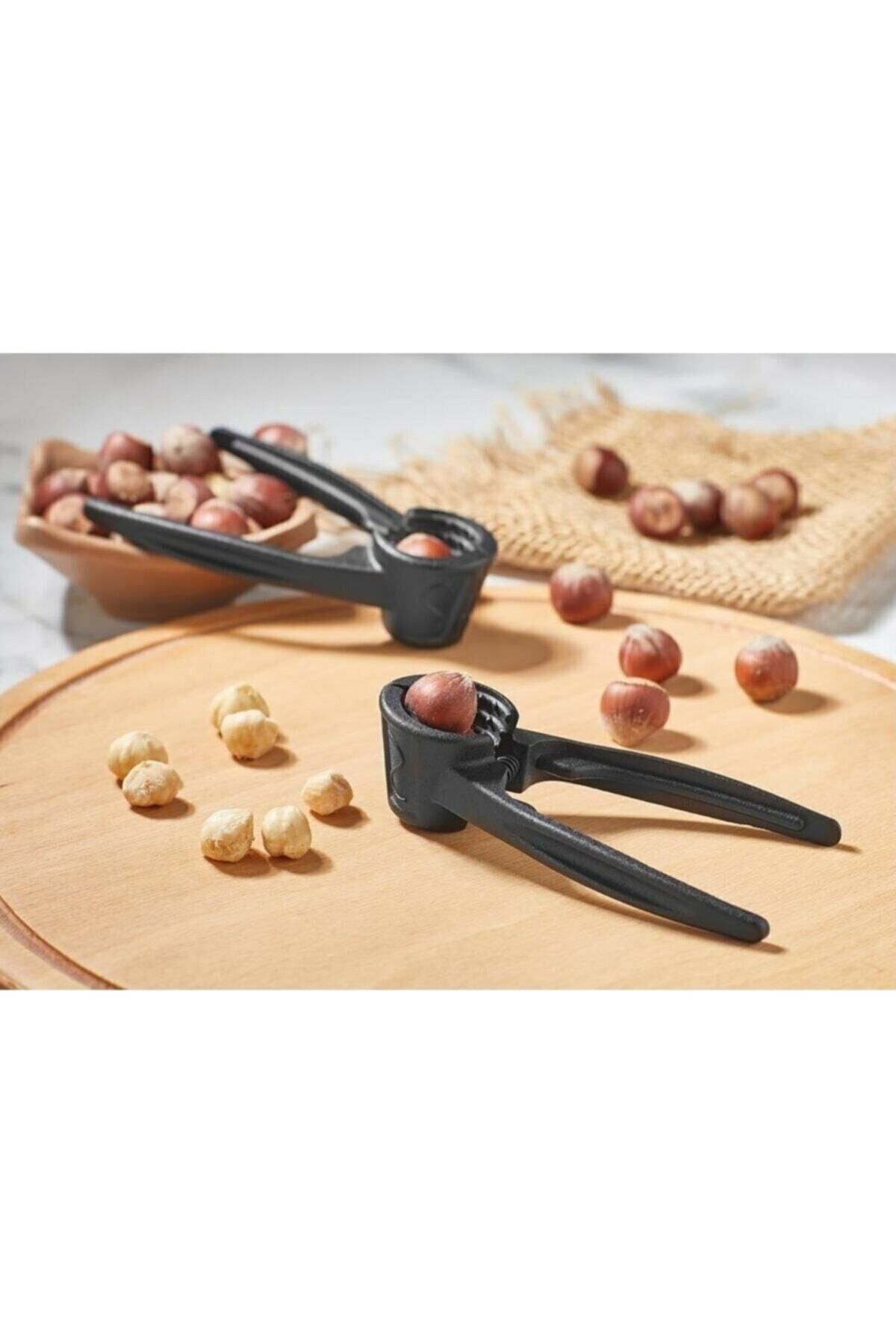 COOKCASE-Döküm Luxury Lemon Squeezer, Hazelnut and Walnut Cracker Set of 3 Black 4