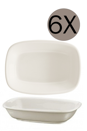Bonna Porselen Gourmet Dikdörtgen Kayık 14x10 Cm Grm14dky 6'lı Takım