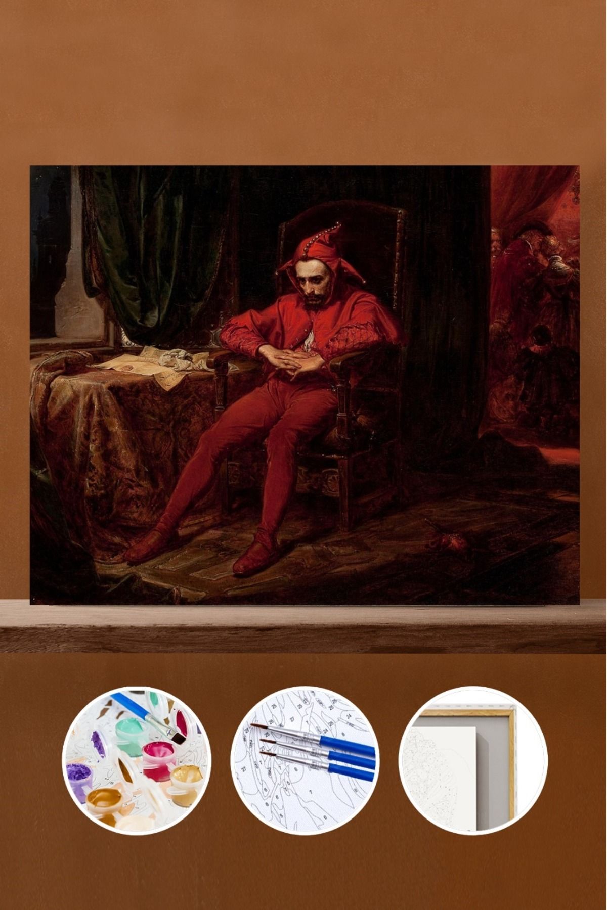 Pastelya-100X140 cm Stanczyk - Palace Buffoon Painting Set with Frame and Pulley 1