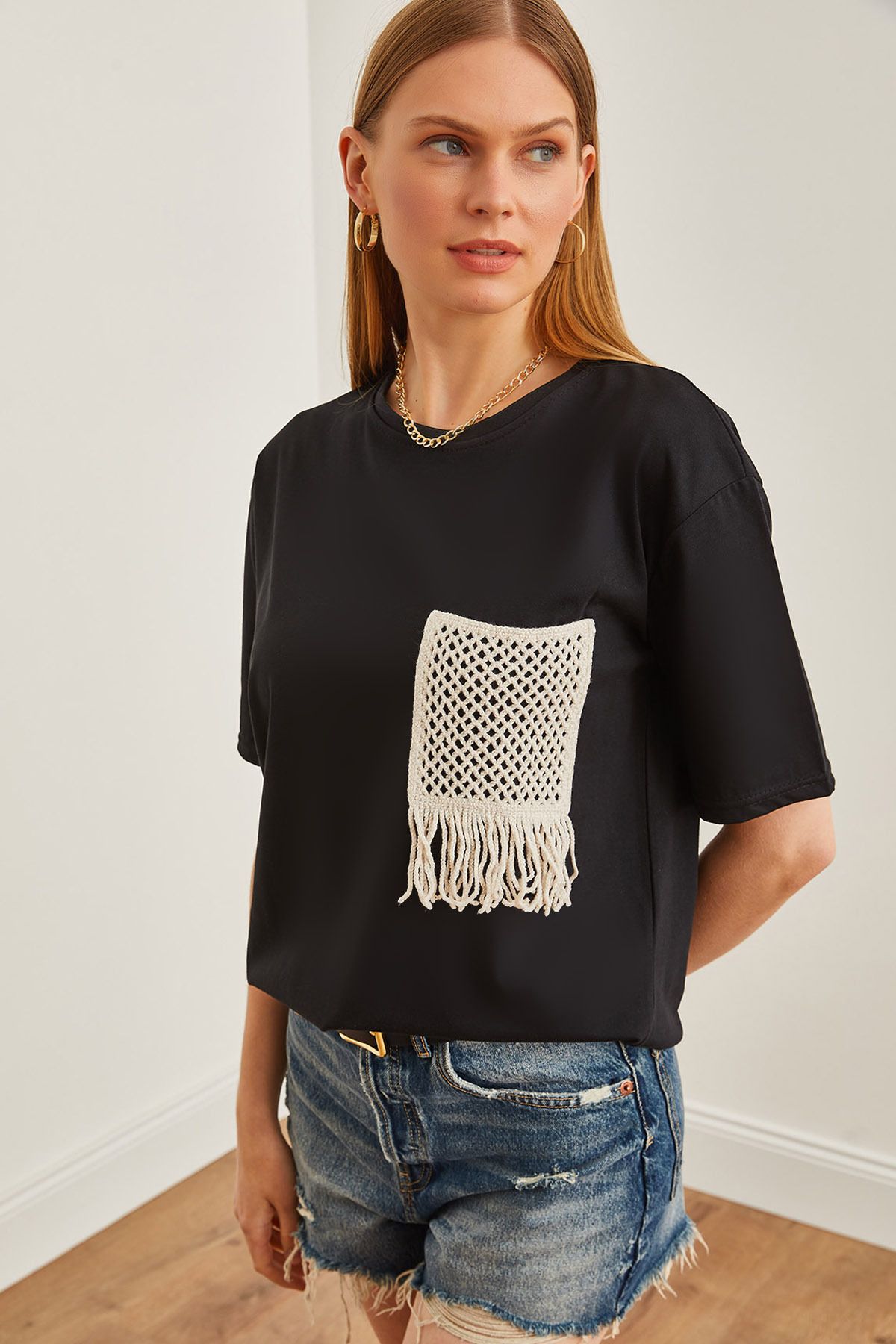Olalook Schwarzes Damen-T-Shirt - TSH- 19000768