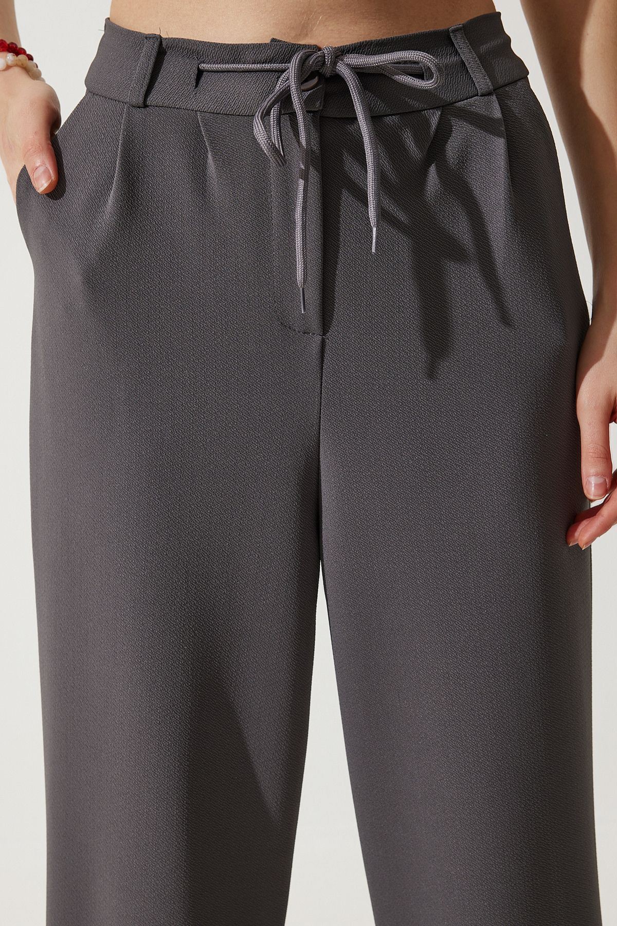 Happiness İstanbul-Women's Anthracite Wide Leg Sweatpants RV00193 3