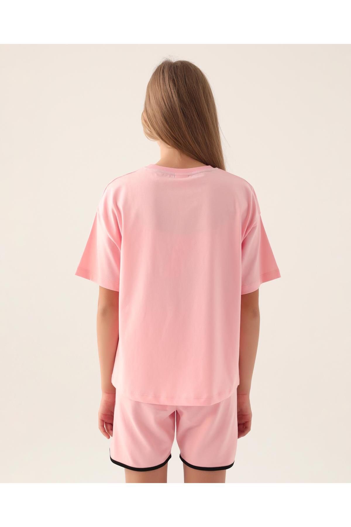 Kappa-Authentic Carson Girl's Light Pink Regular Fit T-Shirt 5