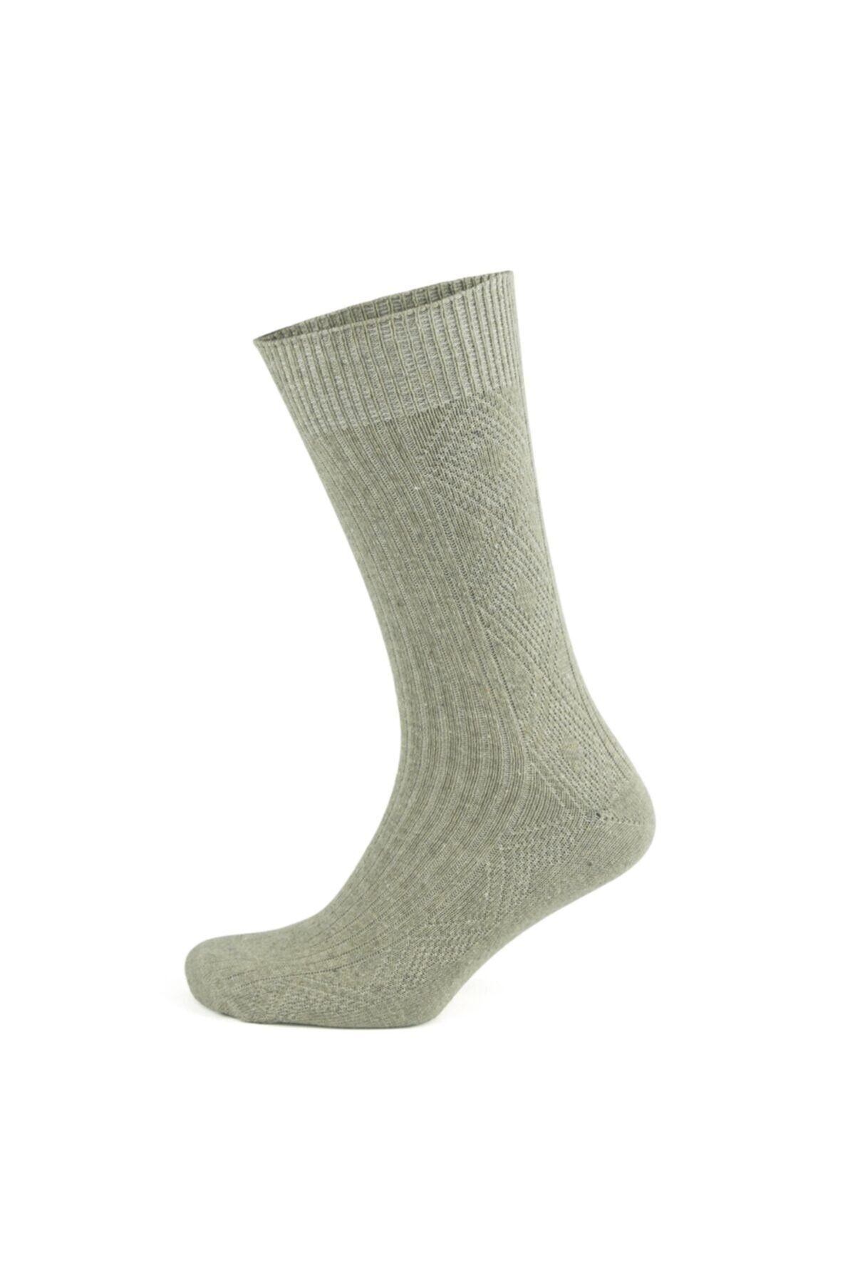 5 li Kışlık Thermal Etkili Ince Örgülü Çorap Lambswool Yünlü