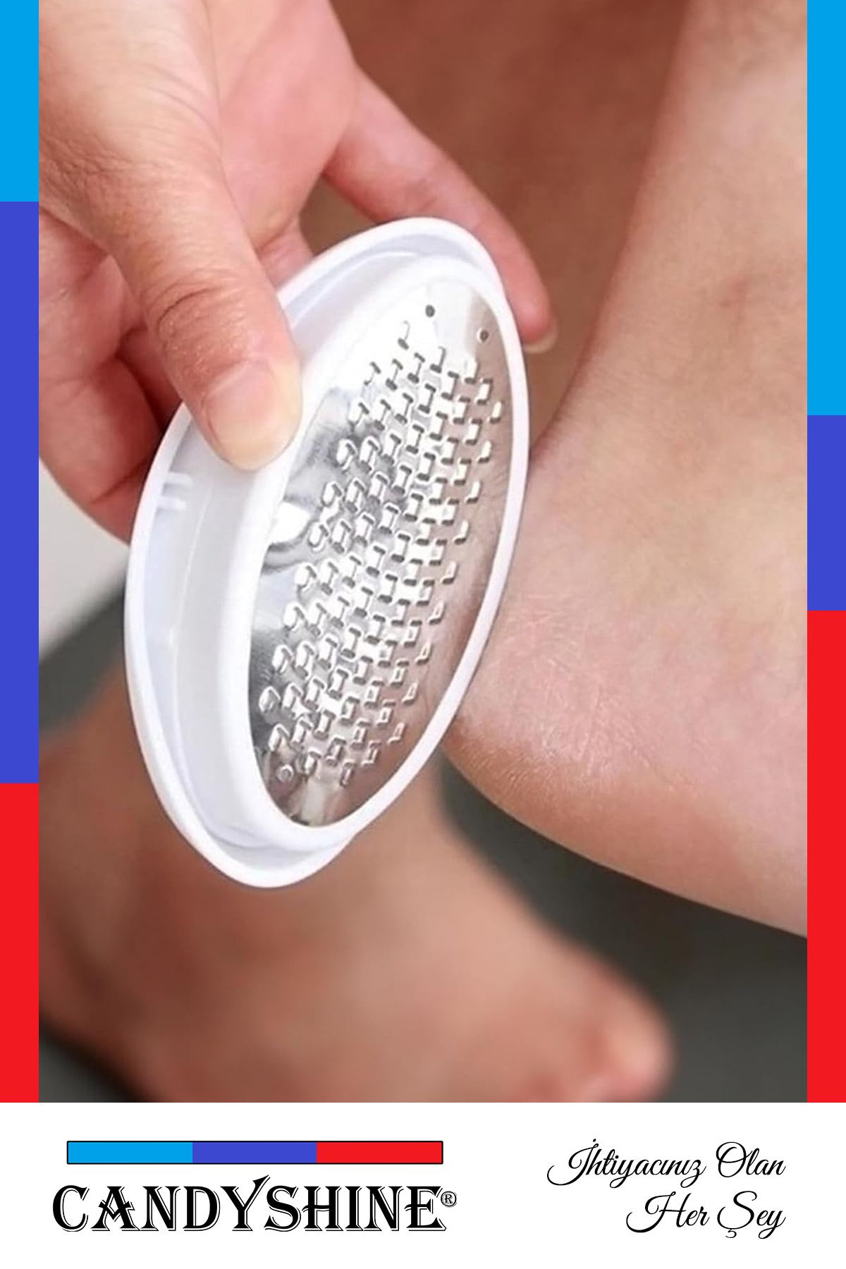 CandyShine-® Practical Ergonomic Foot Heel File Grater Dead Skin and Callus Remover Pad with Egg Retouching Sanding 4