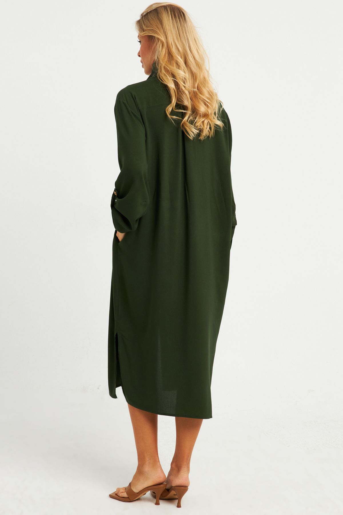 Cool & Sexy-Women's Khaki Shirt Dress LV178 7