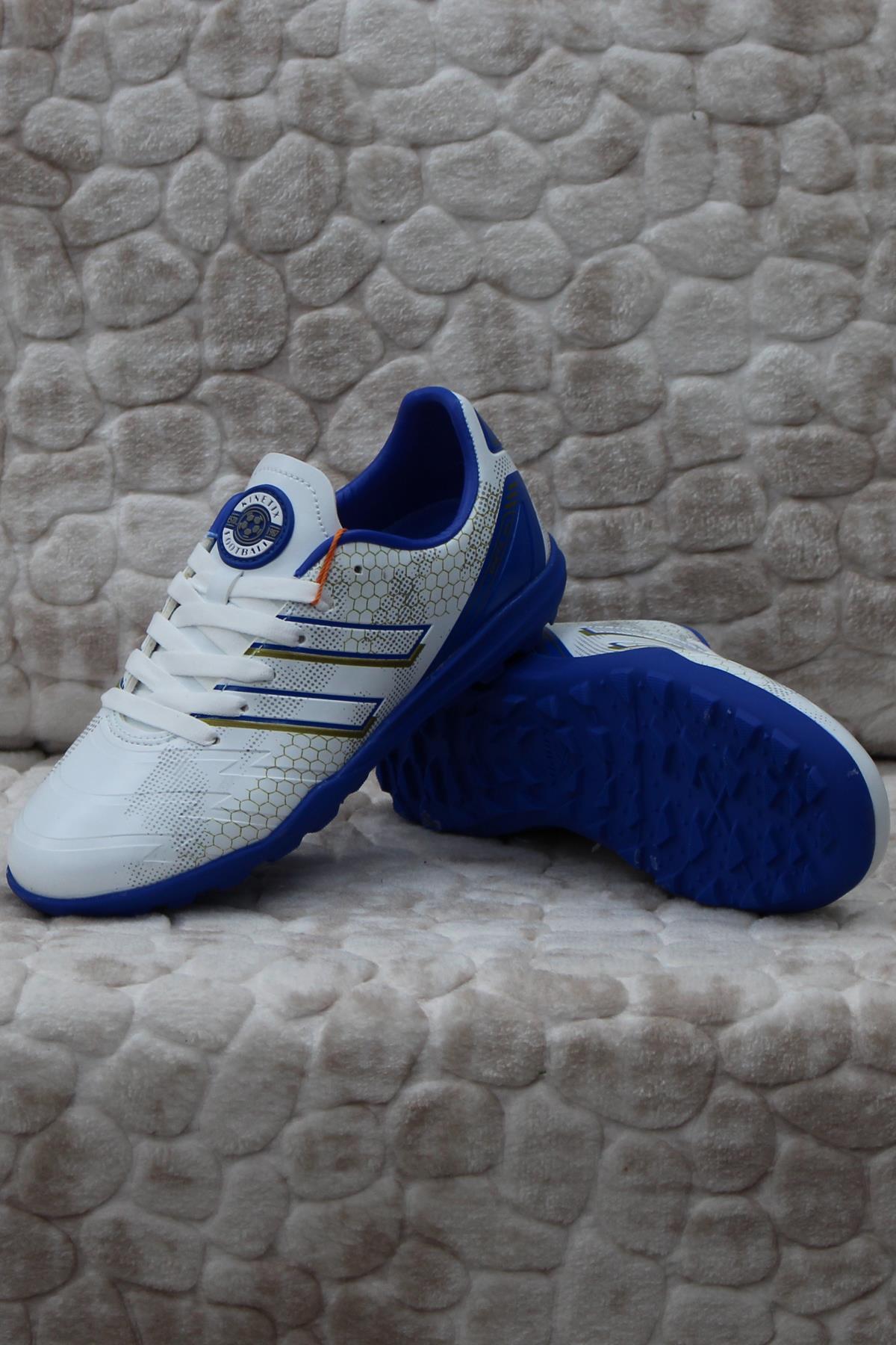 Skill TF J White Blue Turf Astroturf کفش فوتبال پسرانه Kinetix اورجینال - تصویر 4