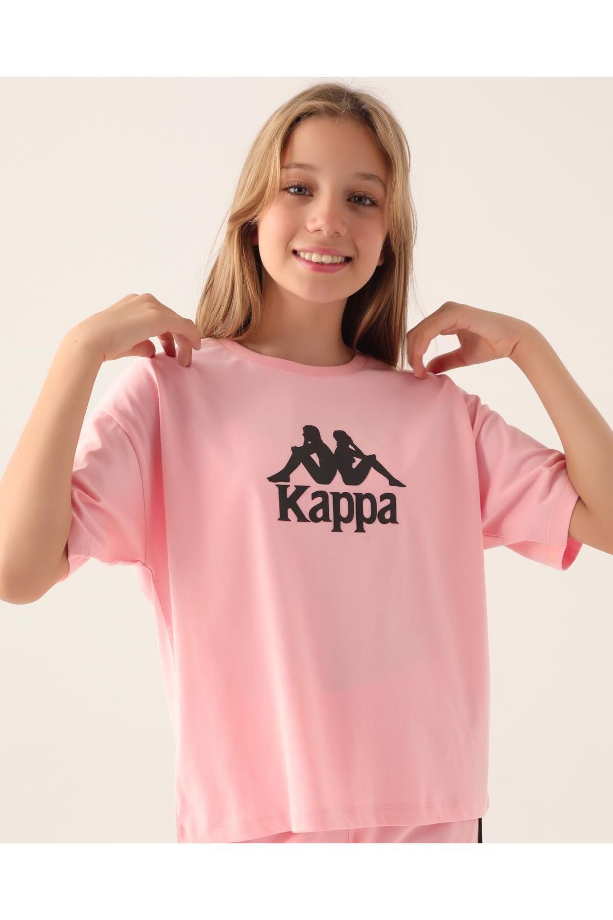 Kappa-Authentic Carson Girl's Light Pink Regular Fit T-Shirt 3