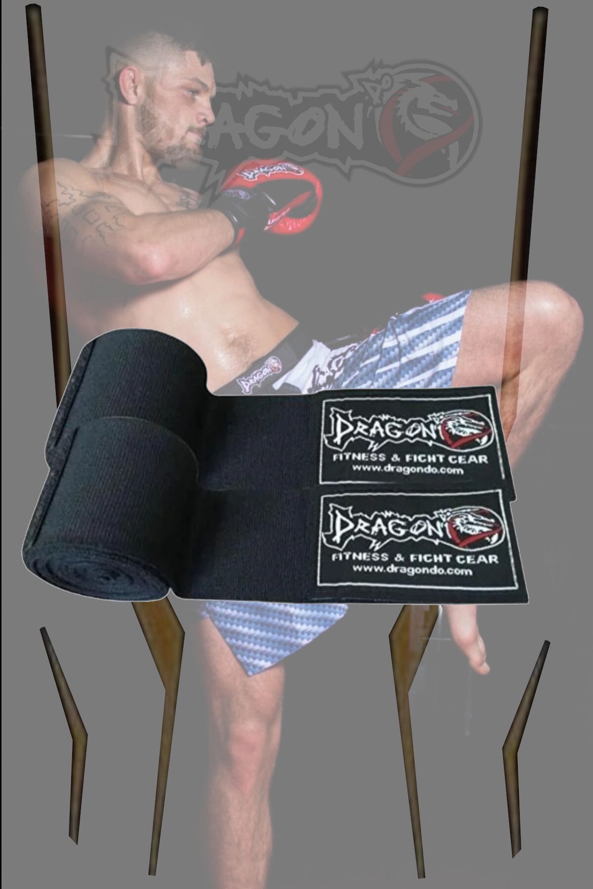 دستکش بوکس مشکی مردانه و زنانه کیک میراث Muaythai اژدها 2 ست Dragondo