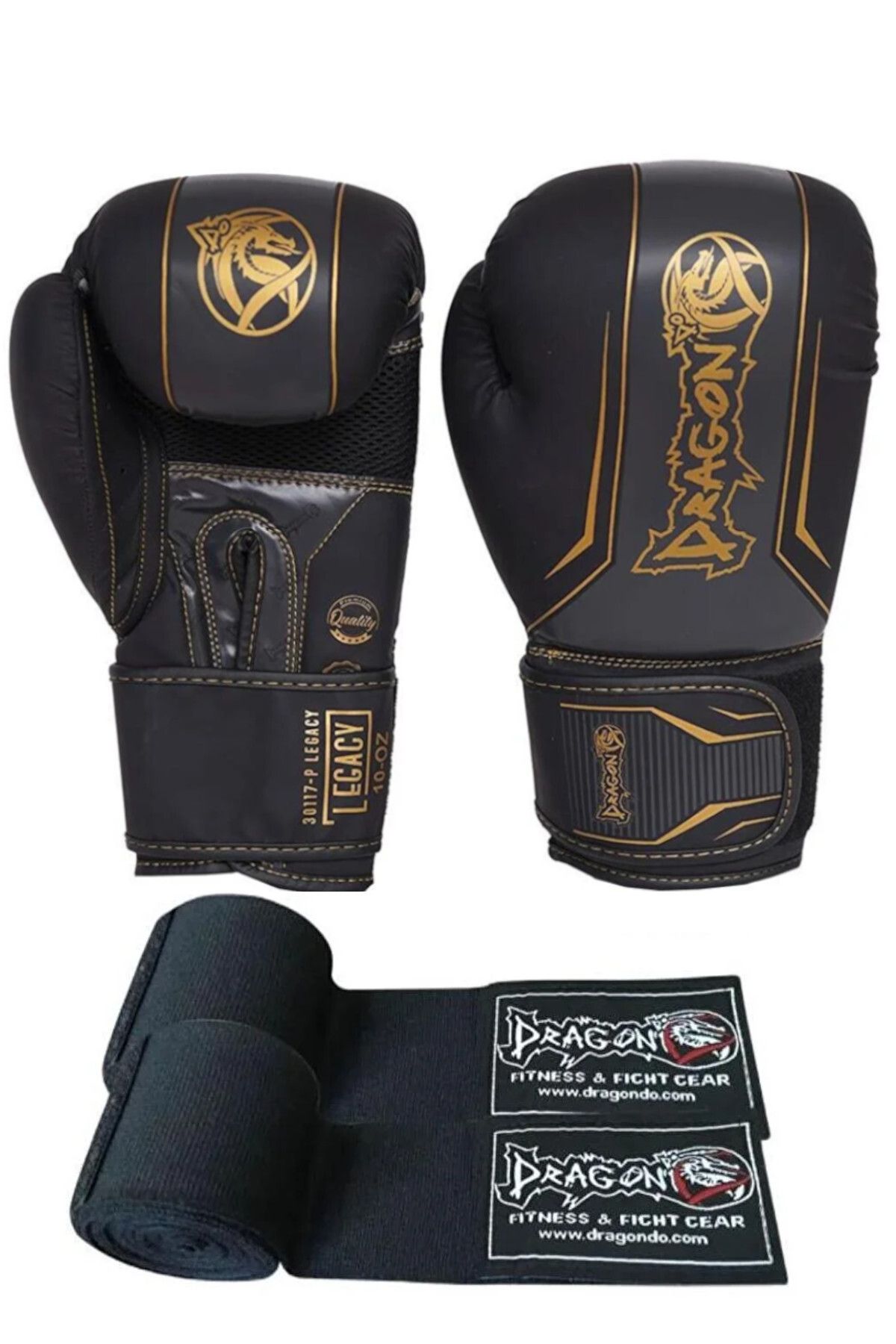 دستکش بوکس مشکی مردانه و زنانه کیک میراث Muaythai اژدها 2 ست Dragondo