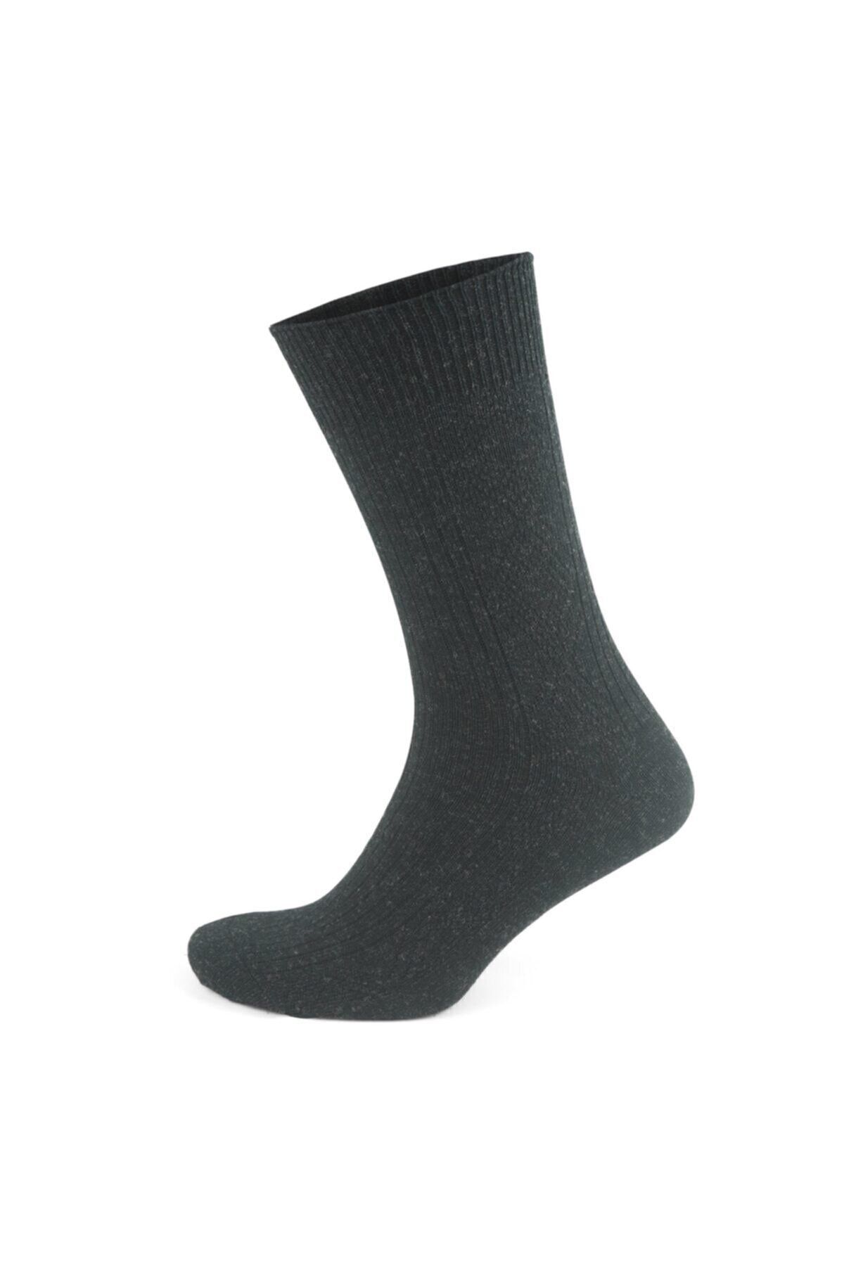 5 li Kışlık Thermal Etkili Ince Örgülü Çorap Lambswool Yünlü