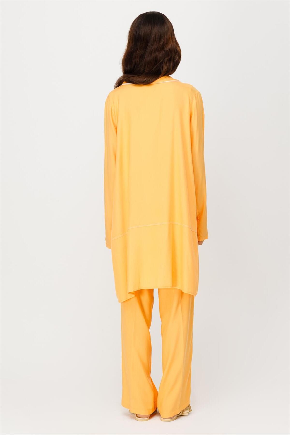 Esswaap-Mango Comfortable Fabric Jacket and Pants Set with Tunic 6