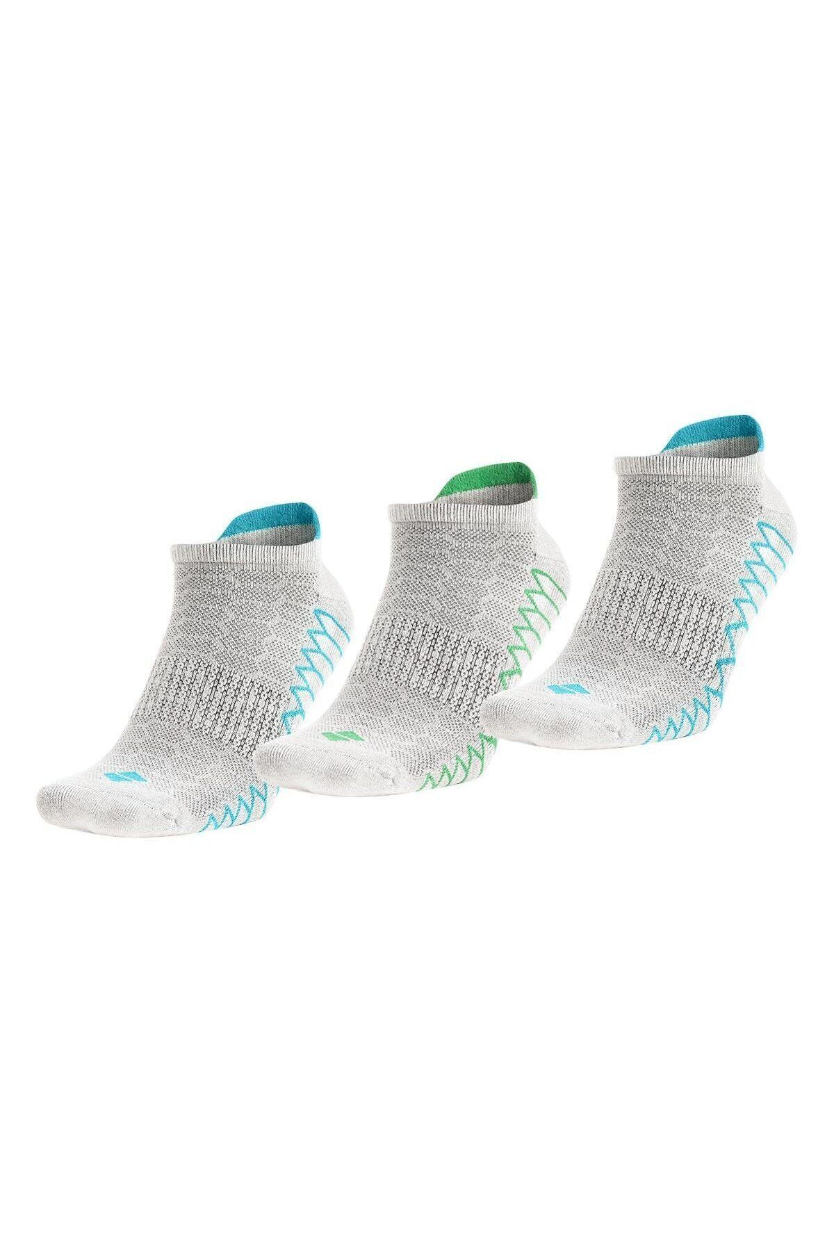 Bonny Silver Koku Yapmayan Koşu Ve Yürüyüş Erkek Patik Karışık Gümüş Çorap 3'lü Paket