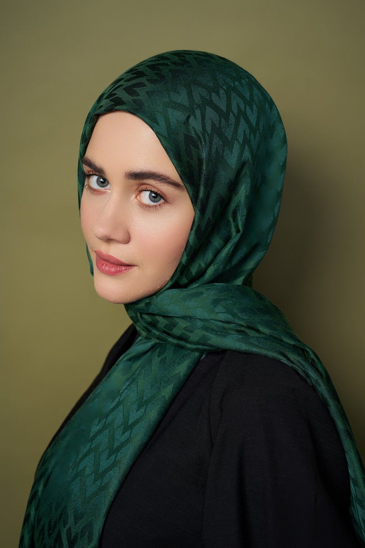 Modakaşmir-سلسلة جاكار حريرية - شال بنمط قلب 3