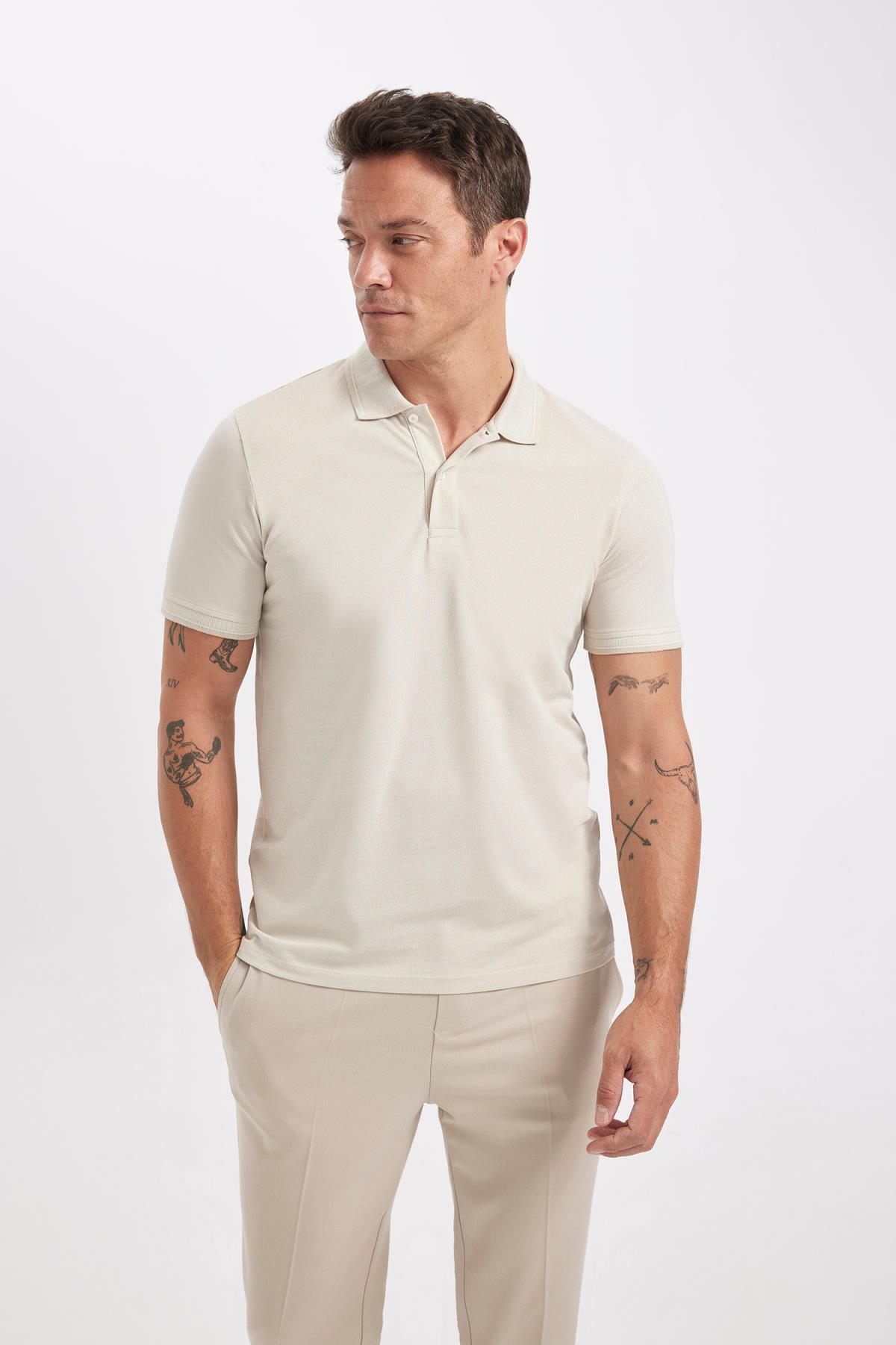 پولوشرت مردانه دفاکتو | D0033AXNS Defacto - Image 3