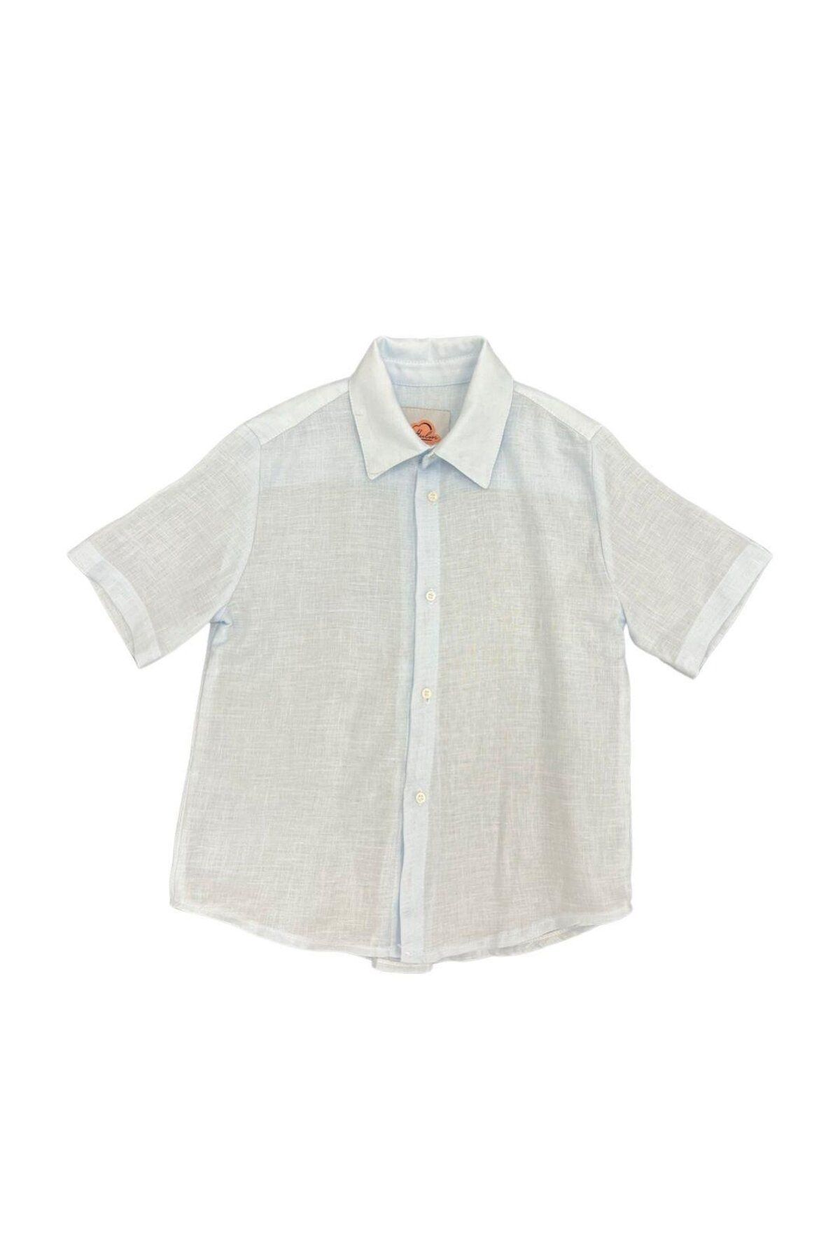 Hulm-Baby Blue Basic Linen Shirt 1