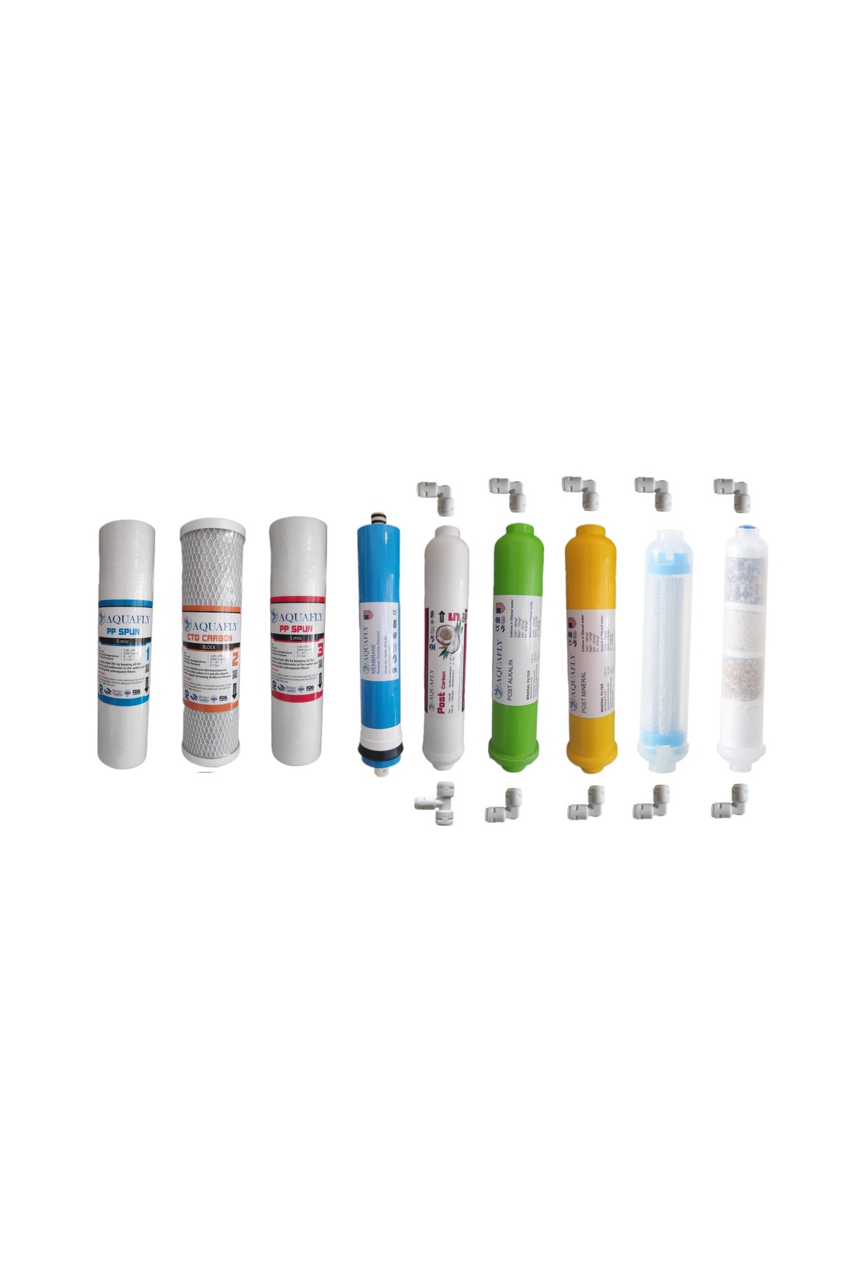 Aquafly Water Purifier Filter Set of 9 Purifier Filter Replacement 10' Open Case Compatible