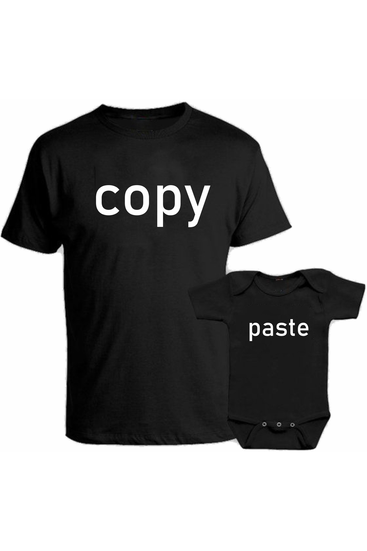 Copy Paste Black T-Shirt Snapsuit(The price of 1 piece of bodysuit that appears)