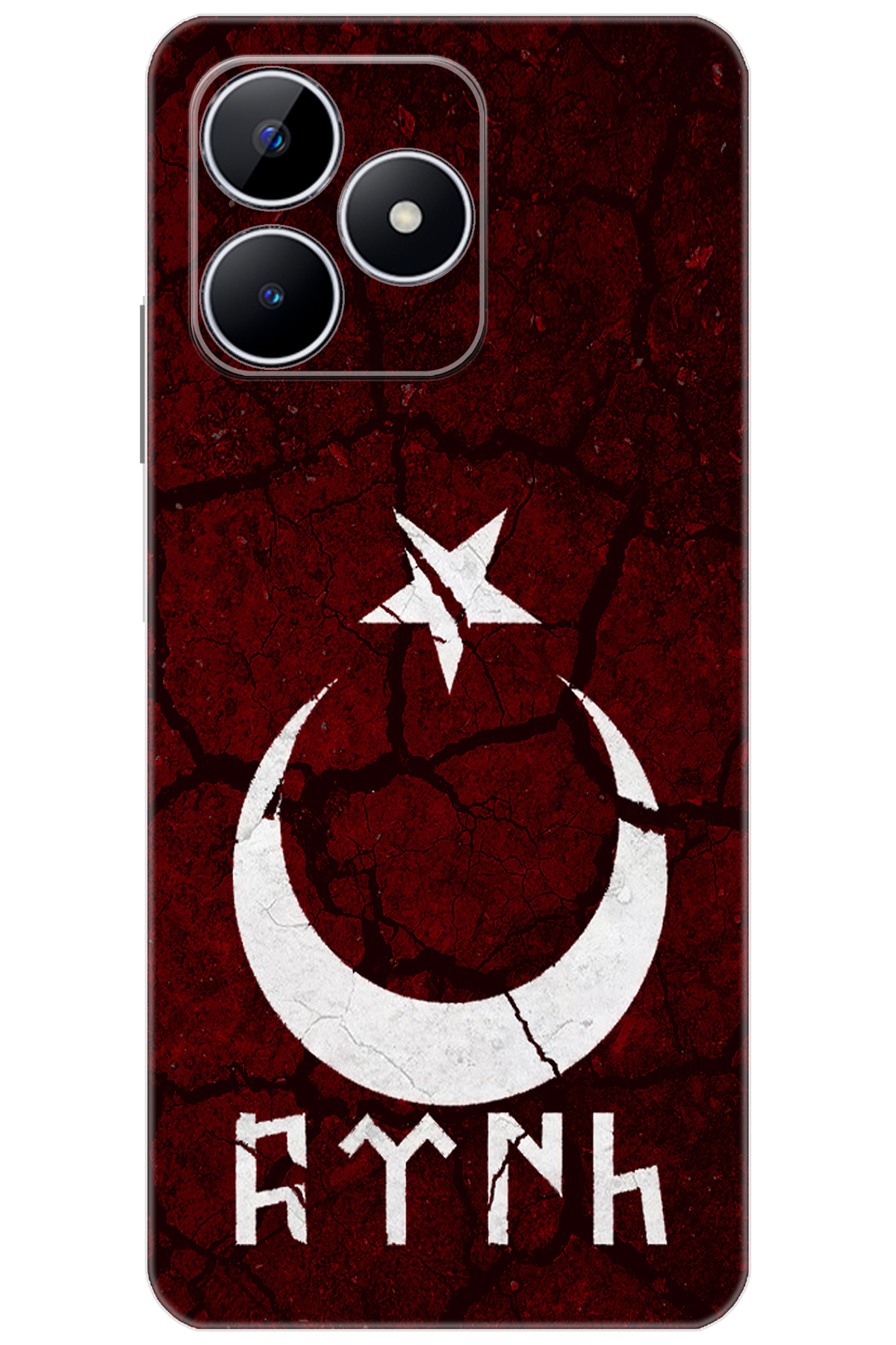 Note 50 (RMX3834) Compatible Sheath Pattern Printed Silicone Göktürk Turkish NGO:386 CP-IxewwiS