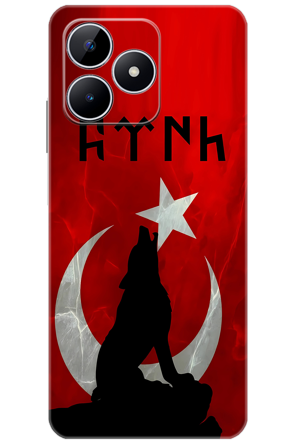 Note 50 (RMX3834) Compatible Sheath Pattern Printed Silicone Wolf and Göktürk NGO:637 CP-LNNbu6k