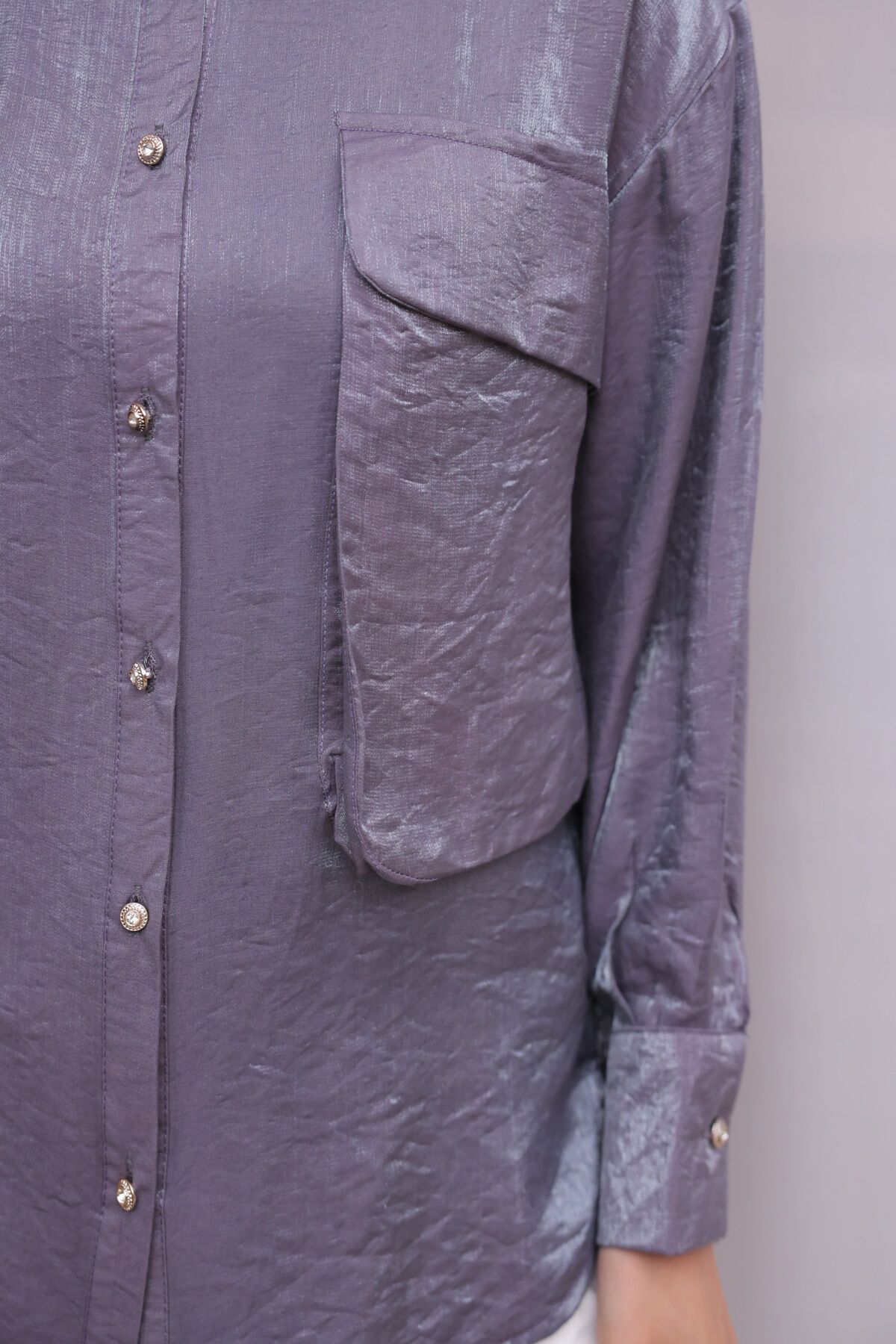 benguen-Cămașă de damă cu buzunar mare 2081 violet 3