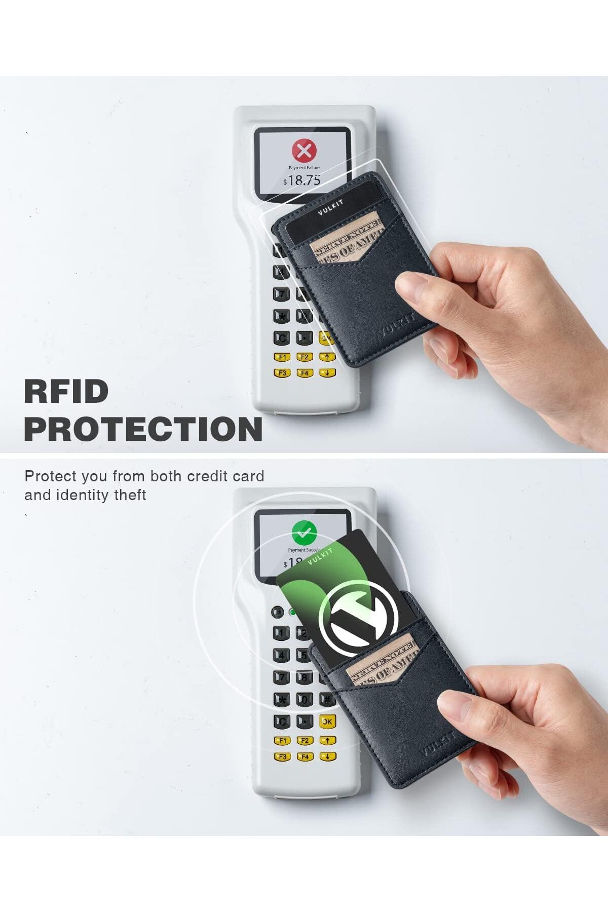 کیف کارت نازک برای موبایل | چرمی، چسبی، مسدودکننده RFID - خرید آنلاین VULKIT