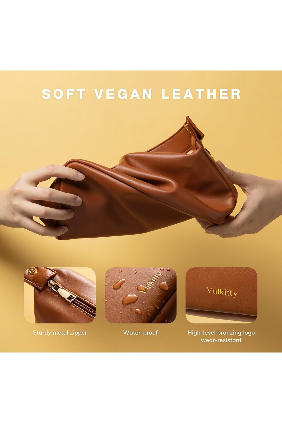 کیف لوازم آرایش آرایشی چرمی VEGAN VULKIT