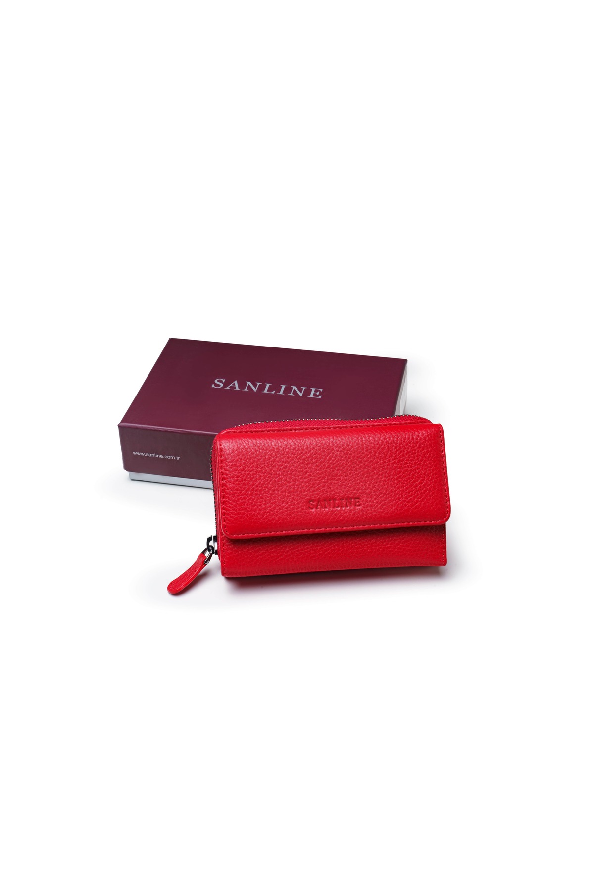 2754 Genuine Leather Women's Wallet - Red