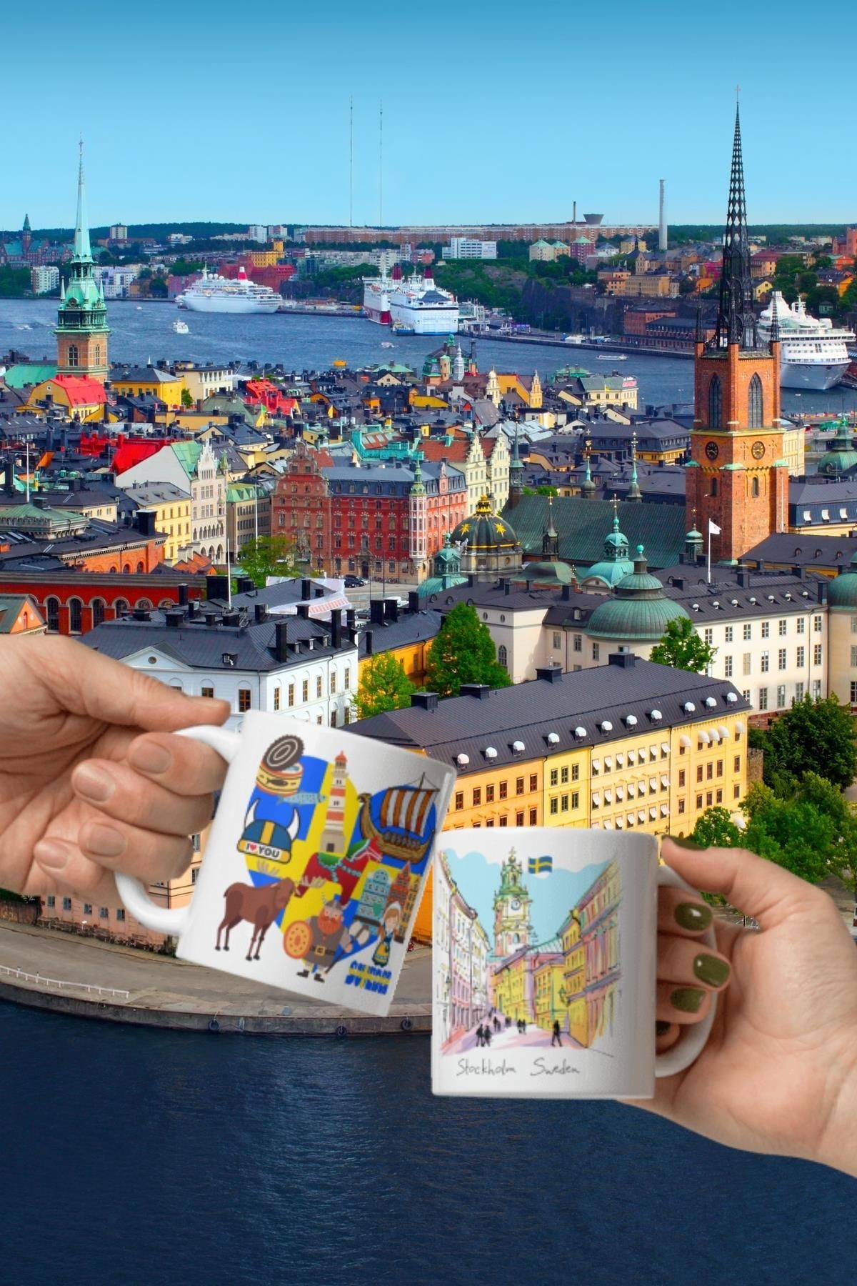 Dünyadan Hediyeler-2 Pieces of Travel Souvenir - Swedish Mug 2