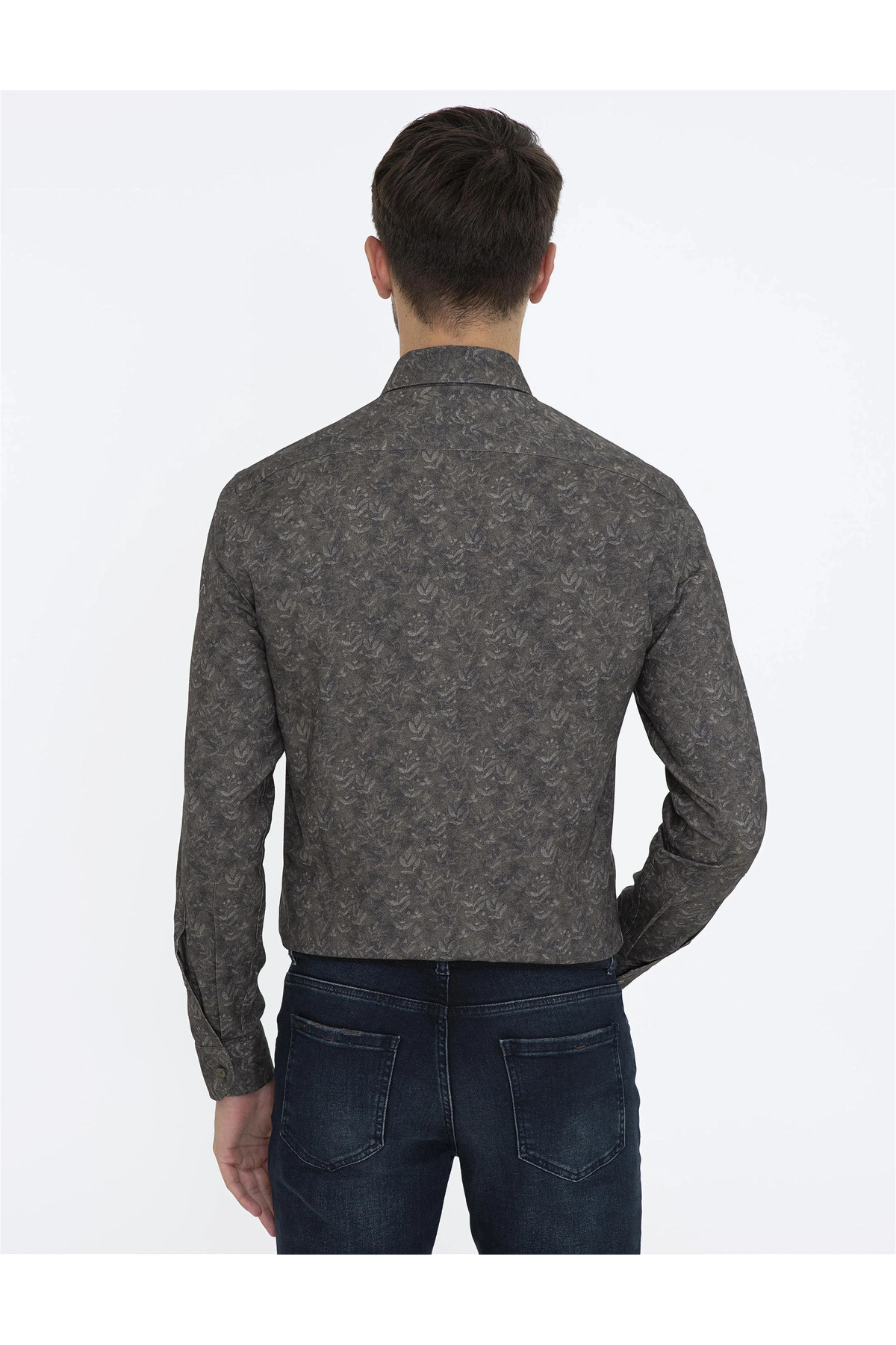 پیراهن مردانه خاکی پیرکاردین | 50228348 اورجینال - تصویر 4