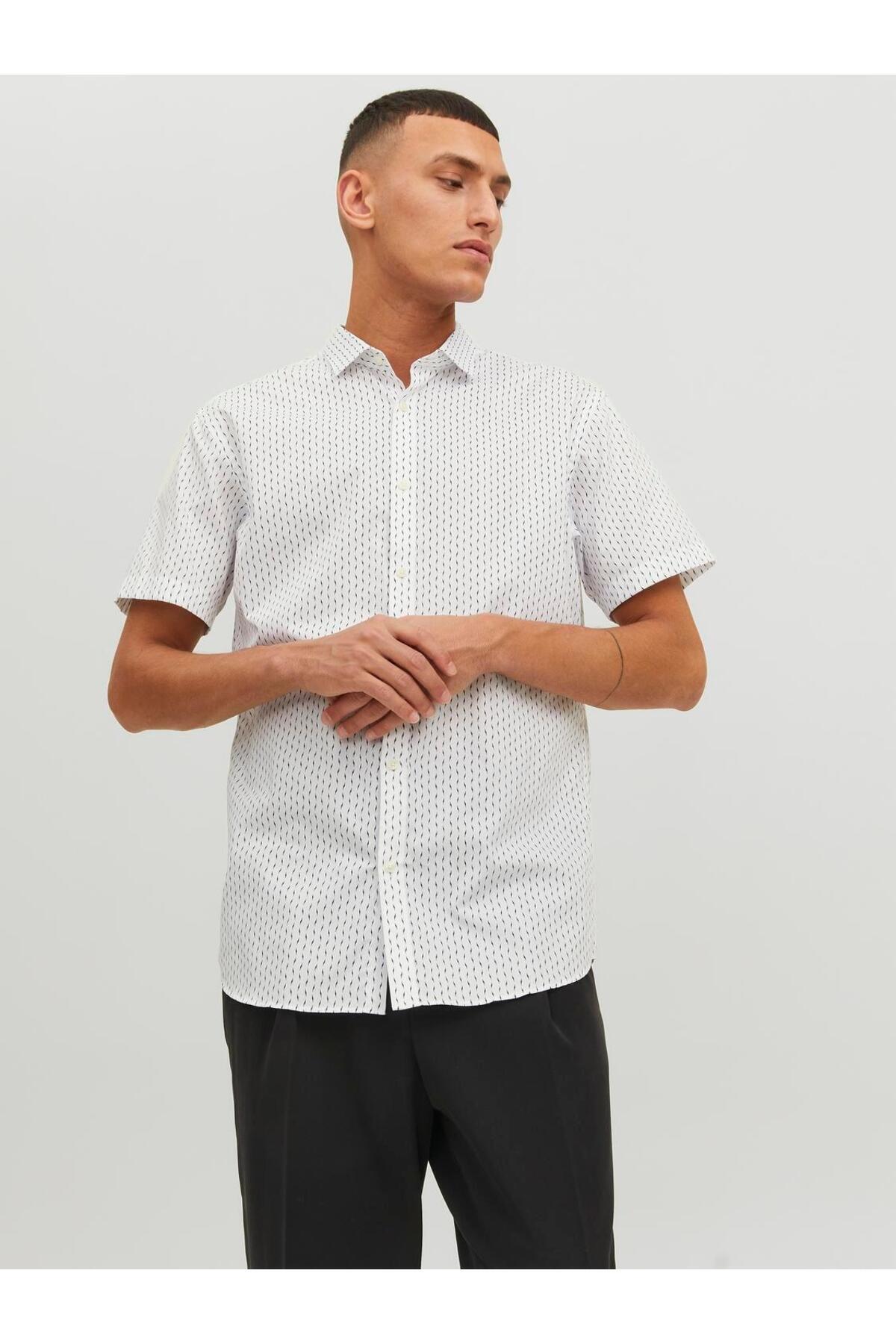 پیراهن مردانه راسته آستین کوتاه | جک اند جونز Jack & Jones 12231865 - تصویر 2