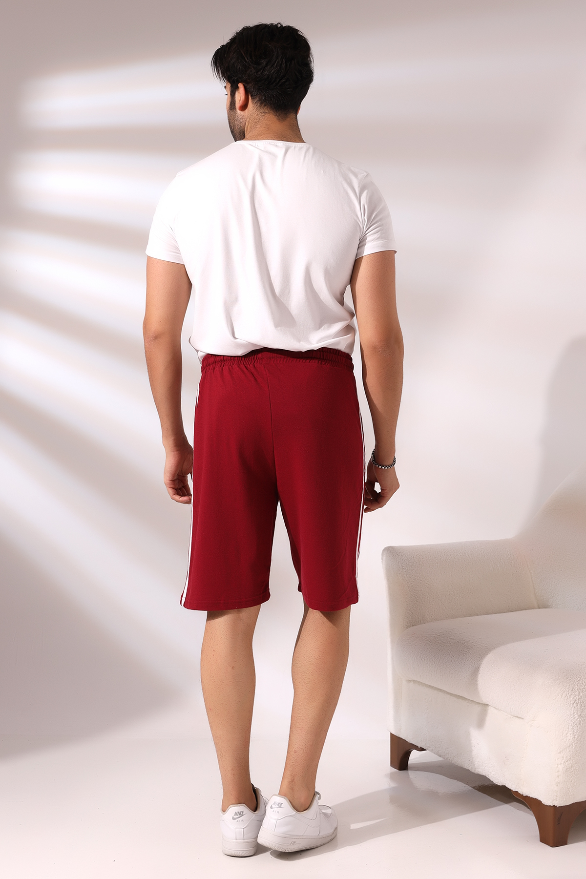 شلوارک برمودا  مردانه پنبه-پلی استر بورگاندی بیسیک راسته Regular/رگولار فاق نرمال   Regular/رگولار Daily/روزانه | Endies 132EY470004 TR - تصویر 4